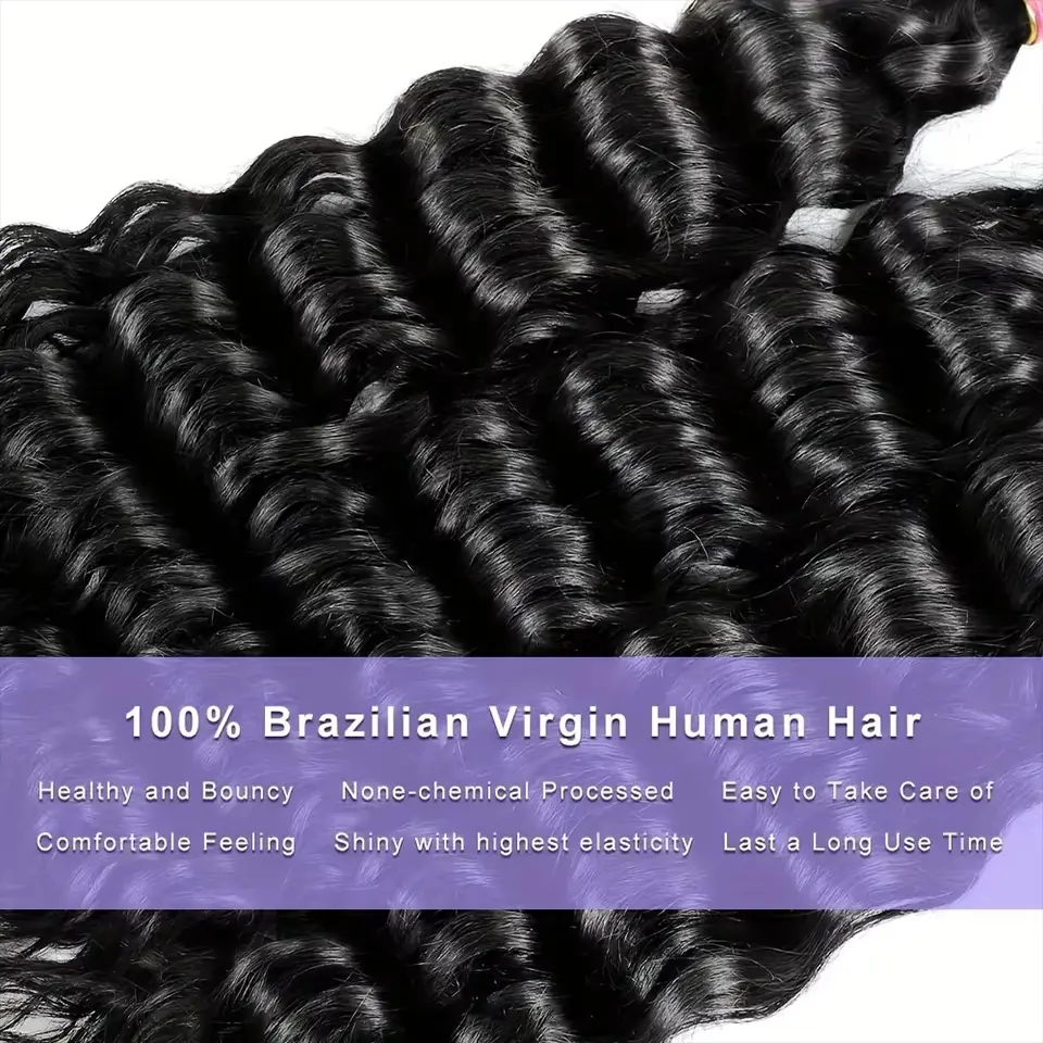 SoGreat Raw Hair Bundles Deep Wave Wig Human Hair Curly Bundles Human Hair Water Wave Natural Black Wig Human Hair Brazilian