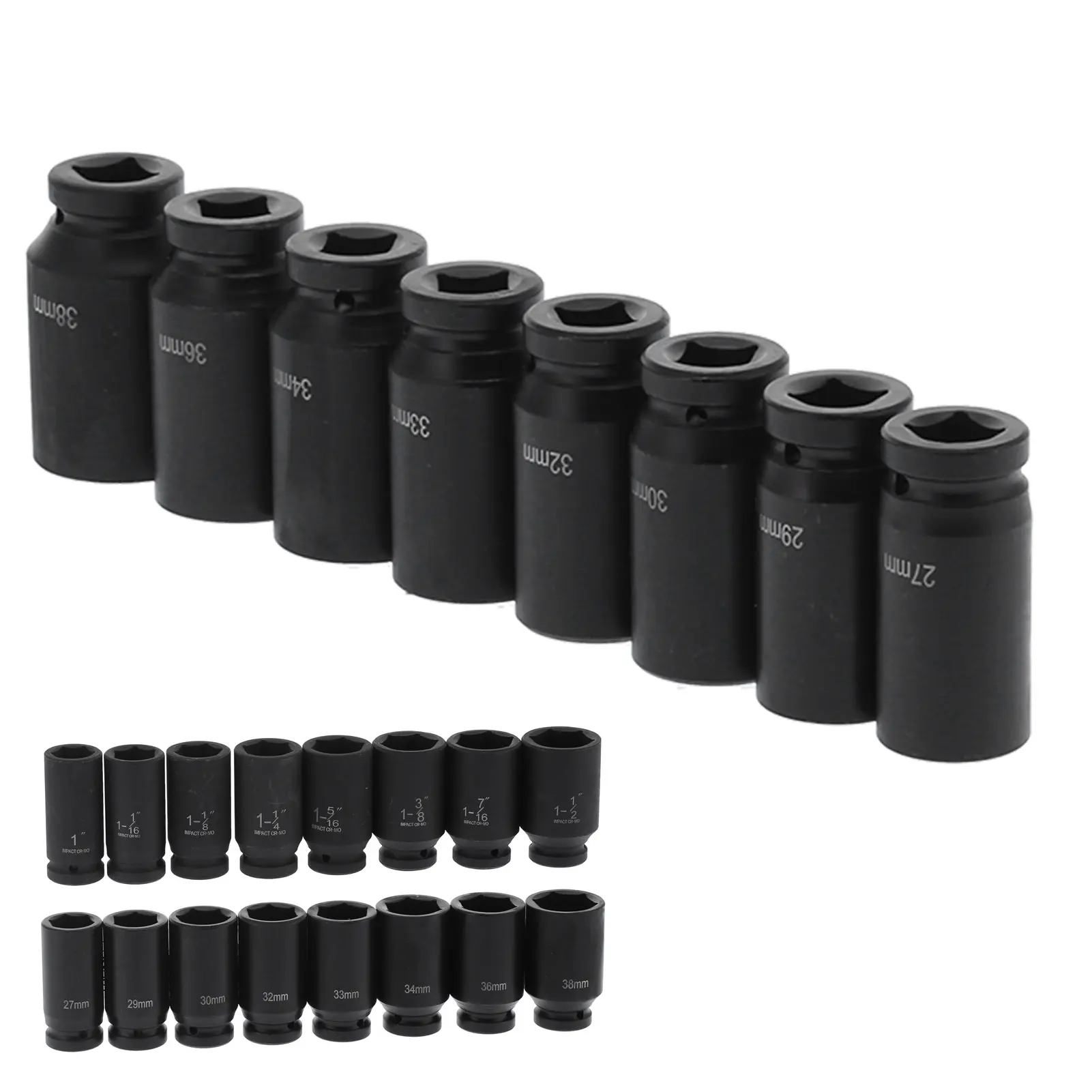 Socket Set HighTorque 6Point   Chrome Vanadium Steel Automative Tool Drive Socket Sleeve Socket External Socket
