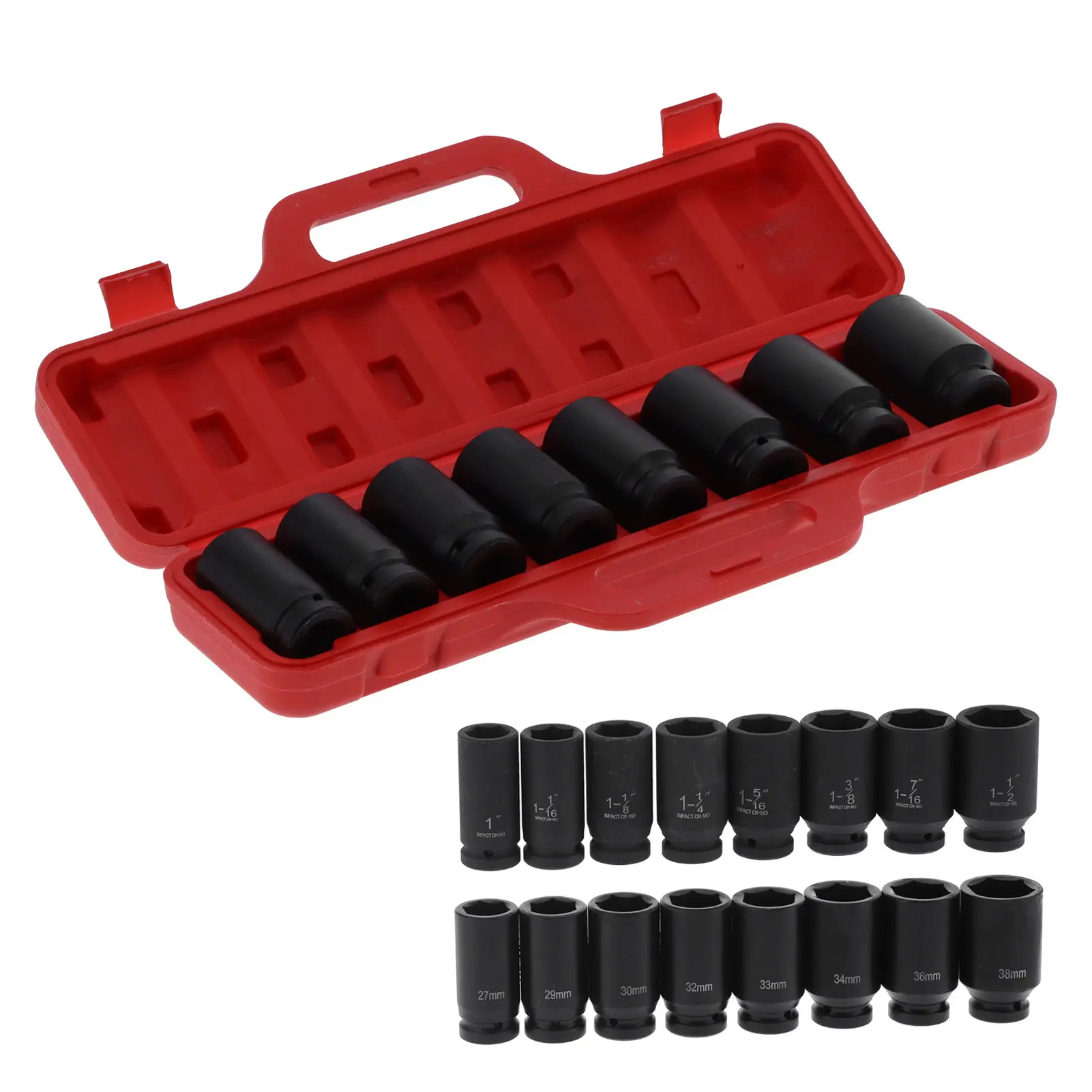 Socket Set HighTorque 6Point   Chrome Vanadium Steel Automative Tool Drive Socket Sleeve Socket External Socket
