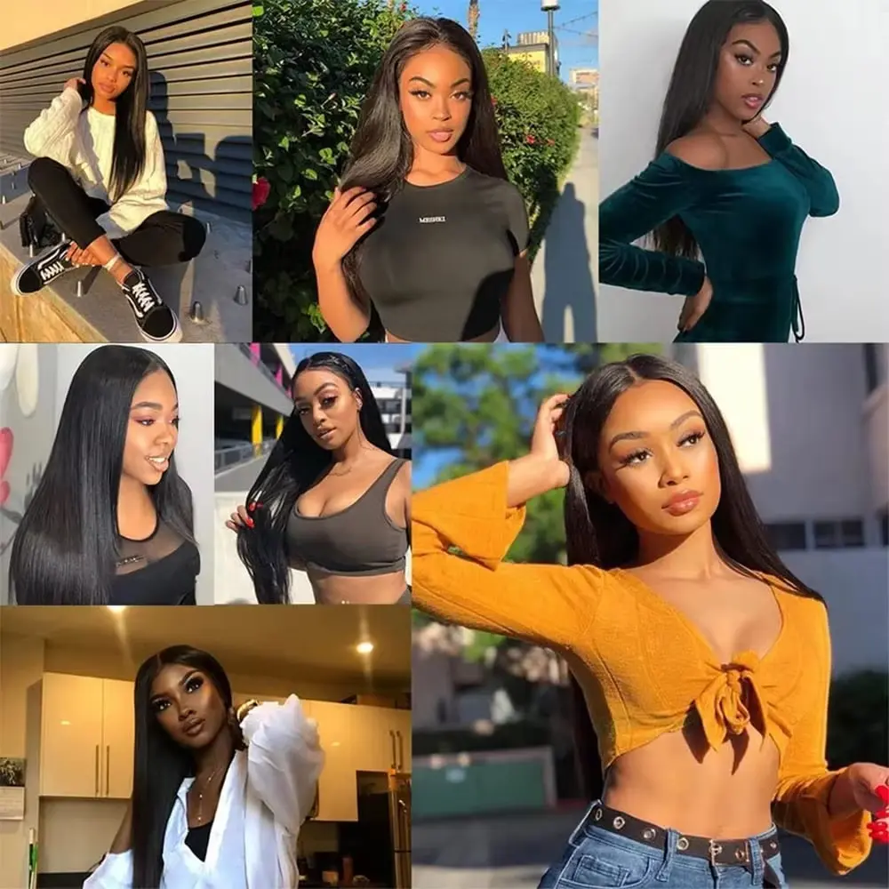 SoGreat 16 Inch Raw Hair Bundles Bone Straight Human Hair Wigs Straight Human Hair Bundles Natural Black Wig Brazilian For Women
