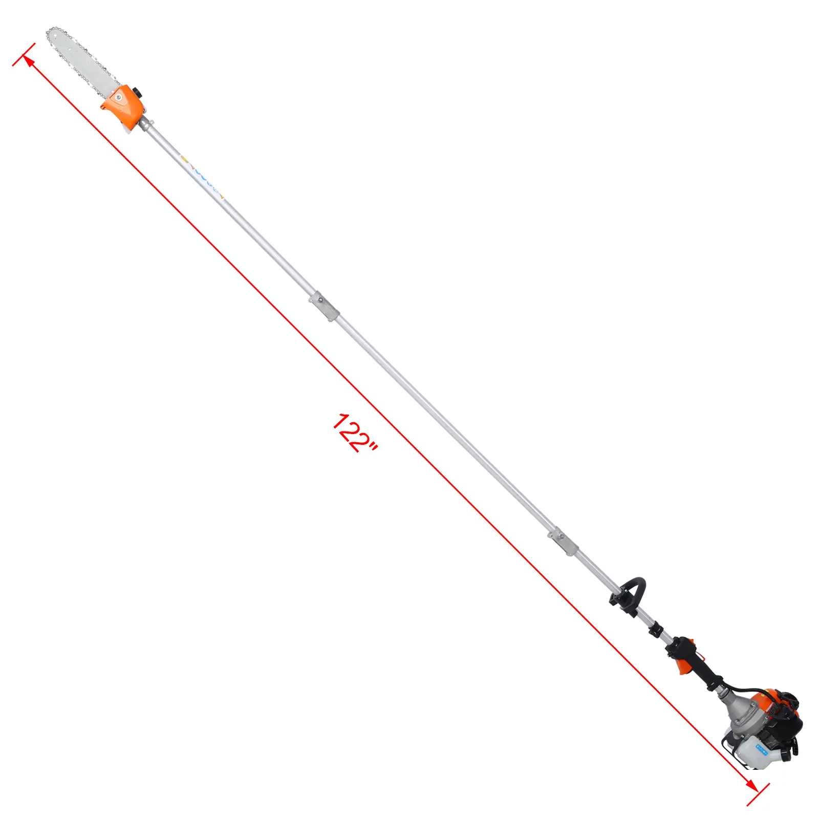 10 in 1 Multi-Functional Trimming Tool, 33CC 2-Cycle Garden Tool System with Gas Pole Saw, Hedge Trimmer, Grass Trimmer, and Bru
