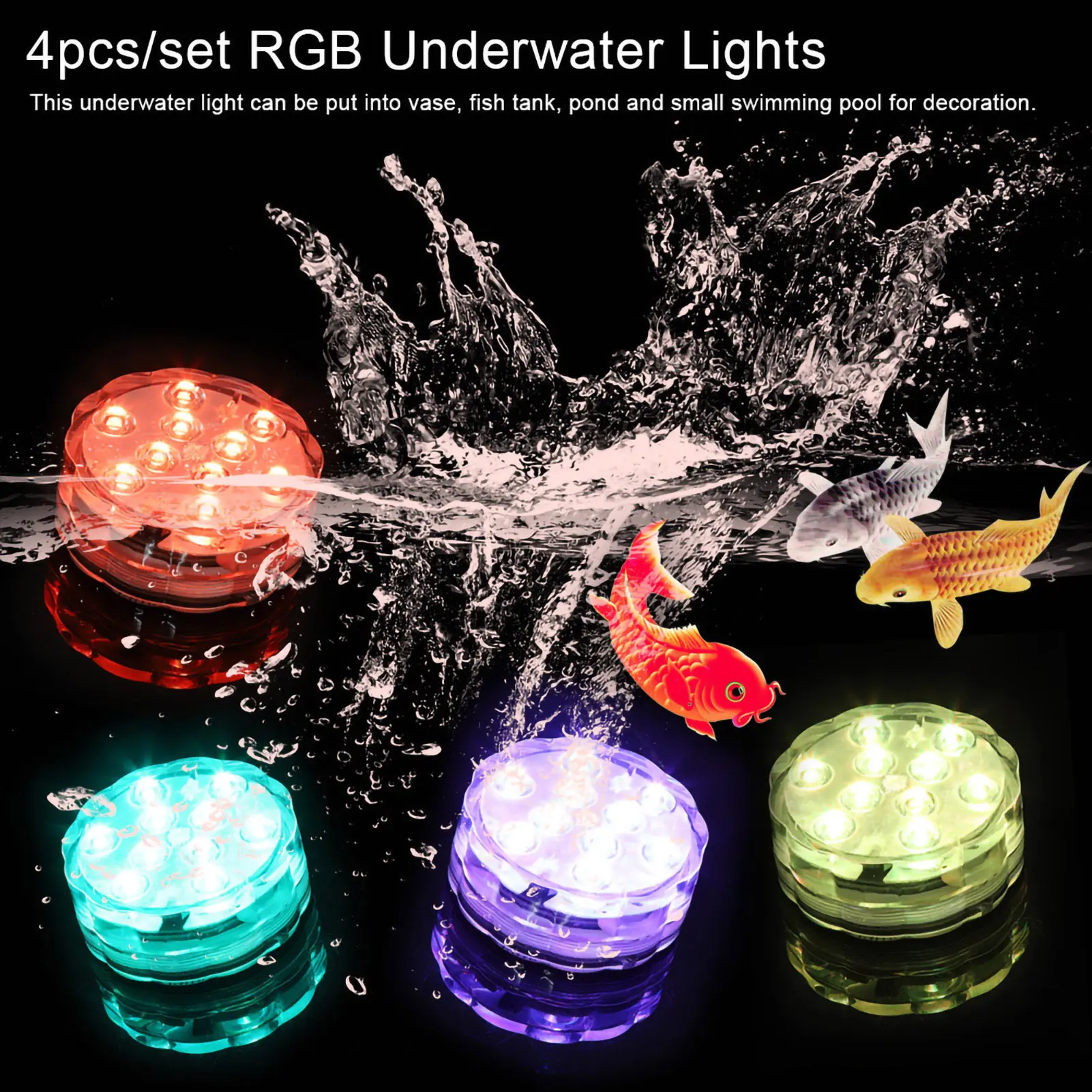 Swimming Pool Light /Set LED RGB Lights Waterproof Remote Control Underwater Lamp Wedding Party Vase Decor Underwater Light