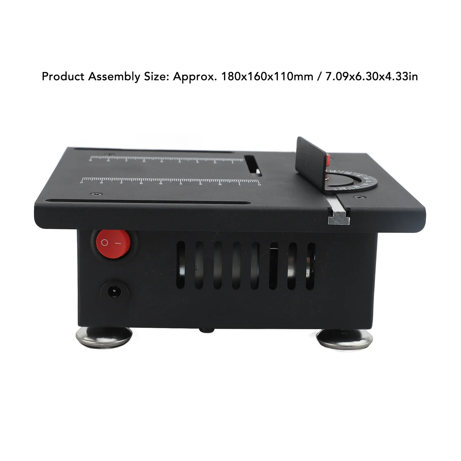 Mini Table Saw 100W 7 Speeds Angle Blade Height Adjustable Mini Desktop Electric Saw Cutter for Wood PCB Acrylic Plastic