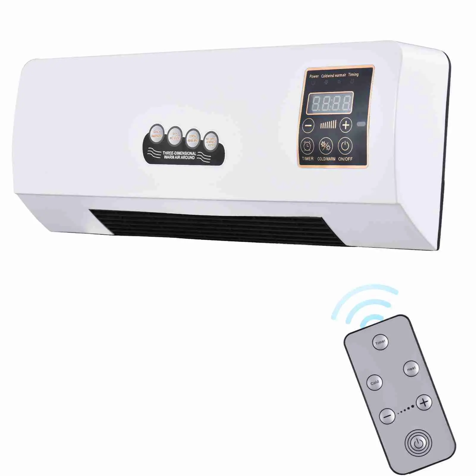 Heater with Fan Heater Fan 2 in 1 Heating Nature Wind Timing Digital Display Wall Mounted Space Heater for Home  Dormitory