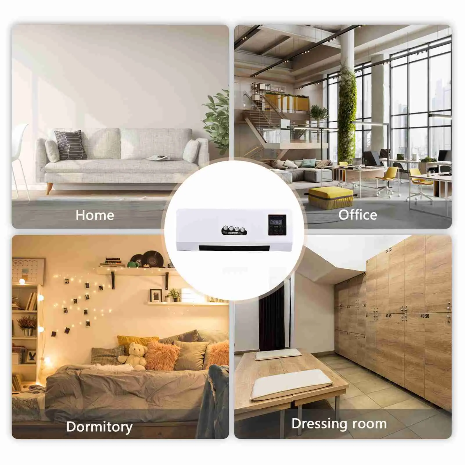 Heater with Fan Heater Fan 2 in 1 Heating Nature Wind Timing Digital Display Wall Mounted Space Heater for Home  Dormitory