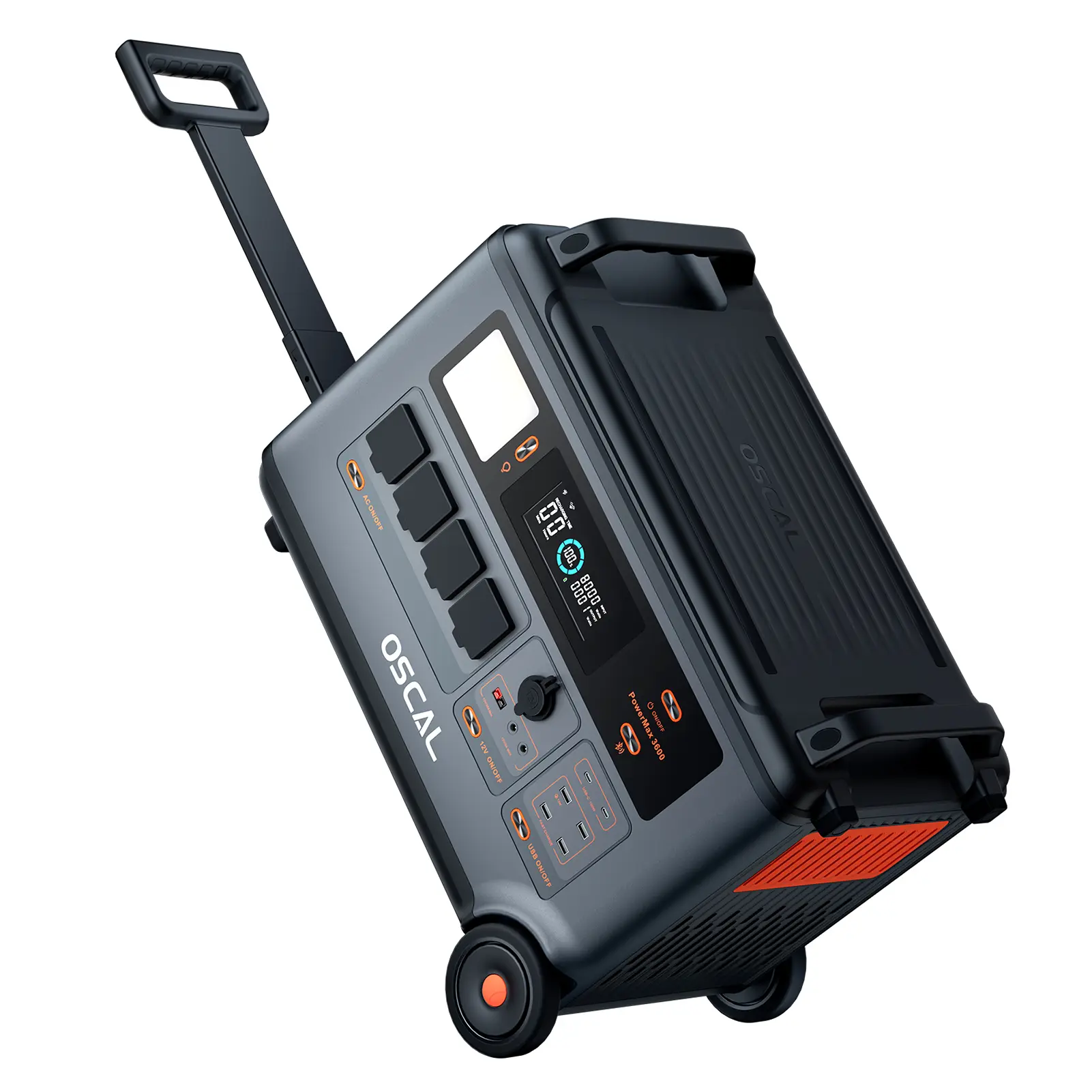 Oscal Powermax 3600 Rugged Portable Power Station 3600Wh to 57600Wh Battery Capacity 14 Outlets 5 LED Light Modes Morse Code Sig