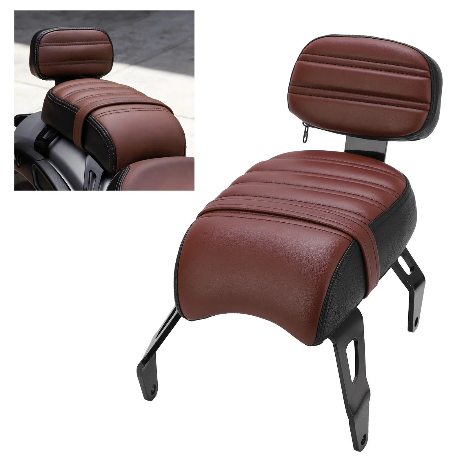 Rear Passenger Seat with Backrest Kits Replacement for Indian Scout Bobber 2018‑2021