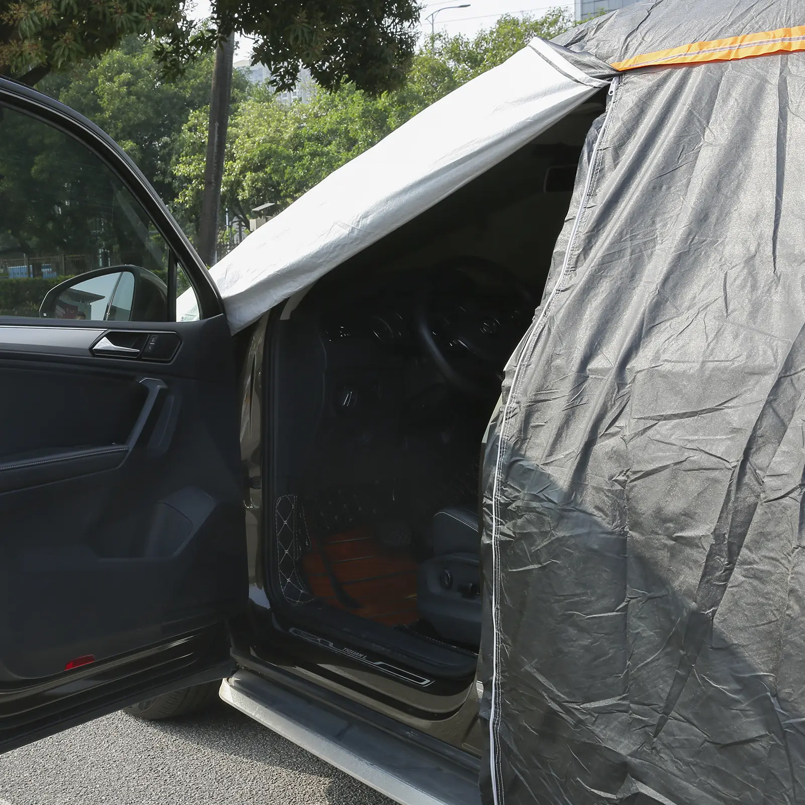 Car Cover Full Exterior Covers with Reflective Strip Waterproof Outdoor Protection UV Snow Rain Wind Dust All Weather for Sedan