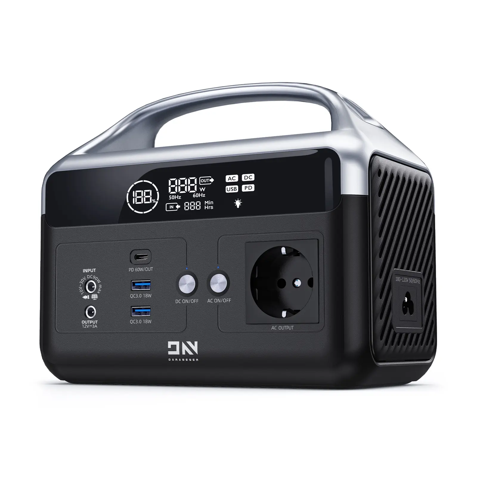 DaranEner NEOZ Portable Power Station 300W 179.2Wh LiFePO4 Battery Pure Sine Wave AC Outlet DC5521 Ports USB-A QC3.0 18W USB-C P