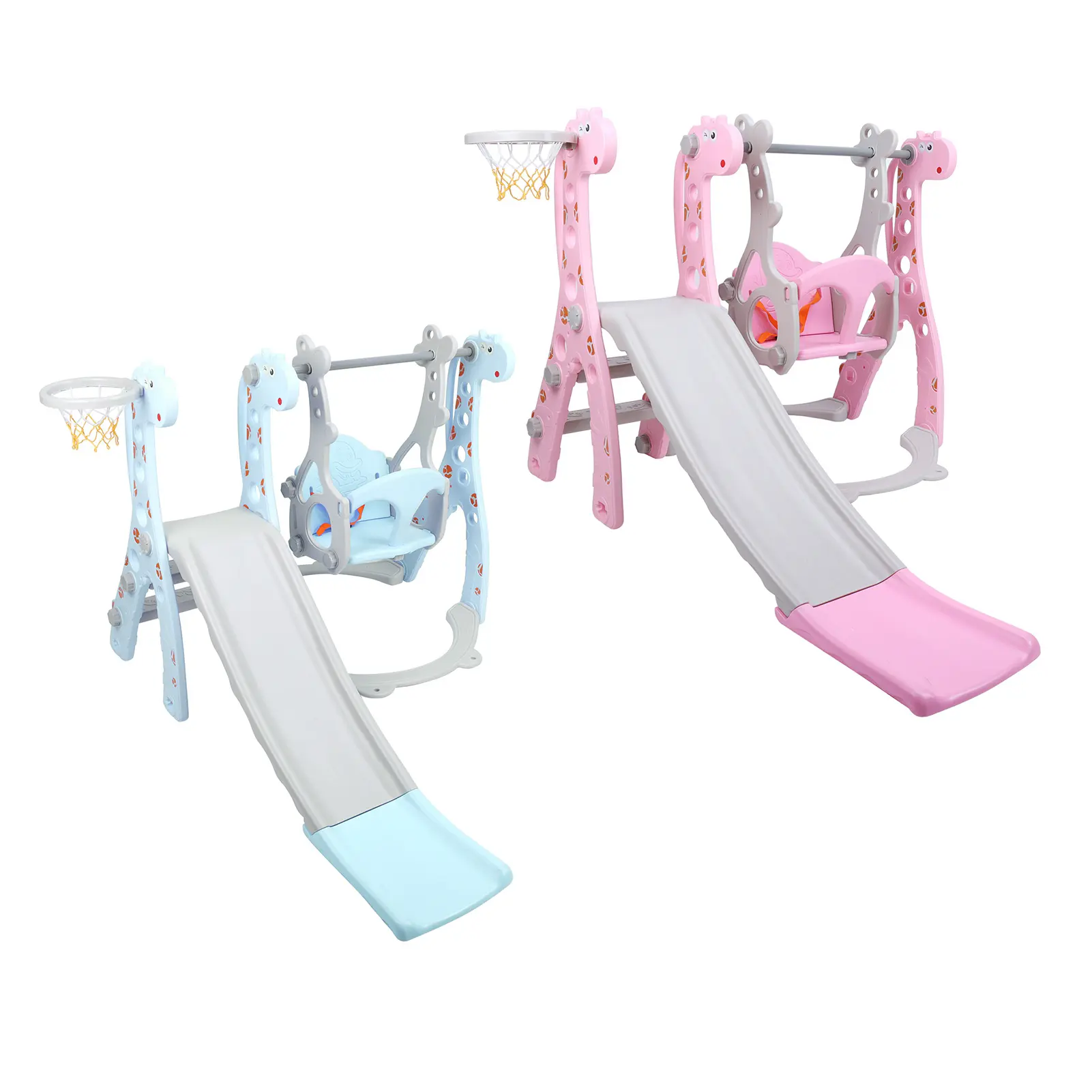Children Play Slide Set Climber Swing Set Toddler Climber Swing Set with Basketball Hoop Outdoor Indoor Children Play Slide Set