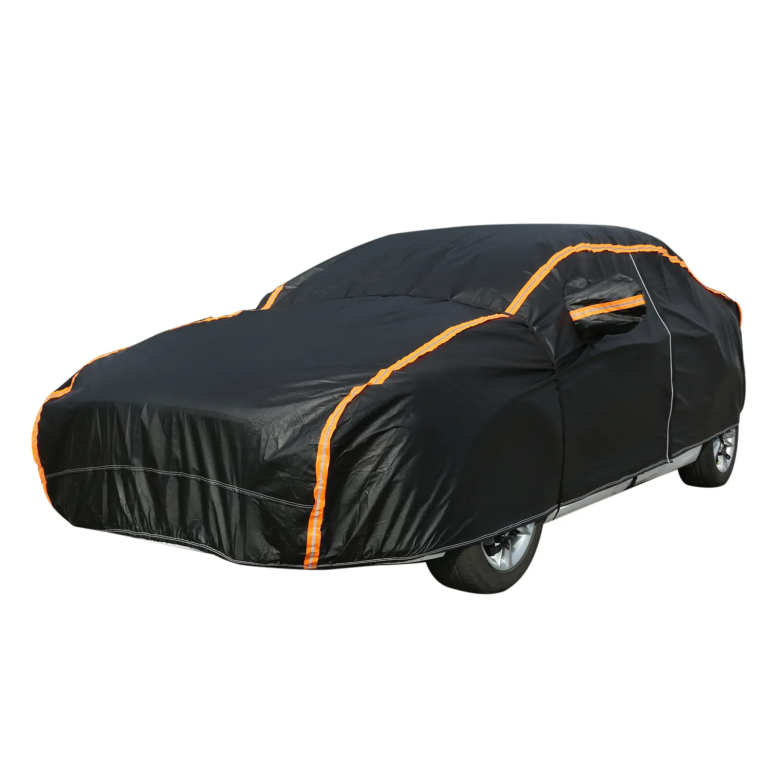 Car Cover Full Exterior Covers with Reflective Strip Waterproof Outdoor Protection UV Snow Rain Wind Dust All Weather for Sedan