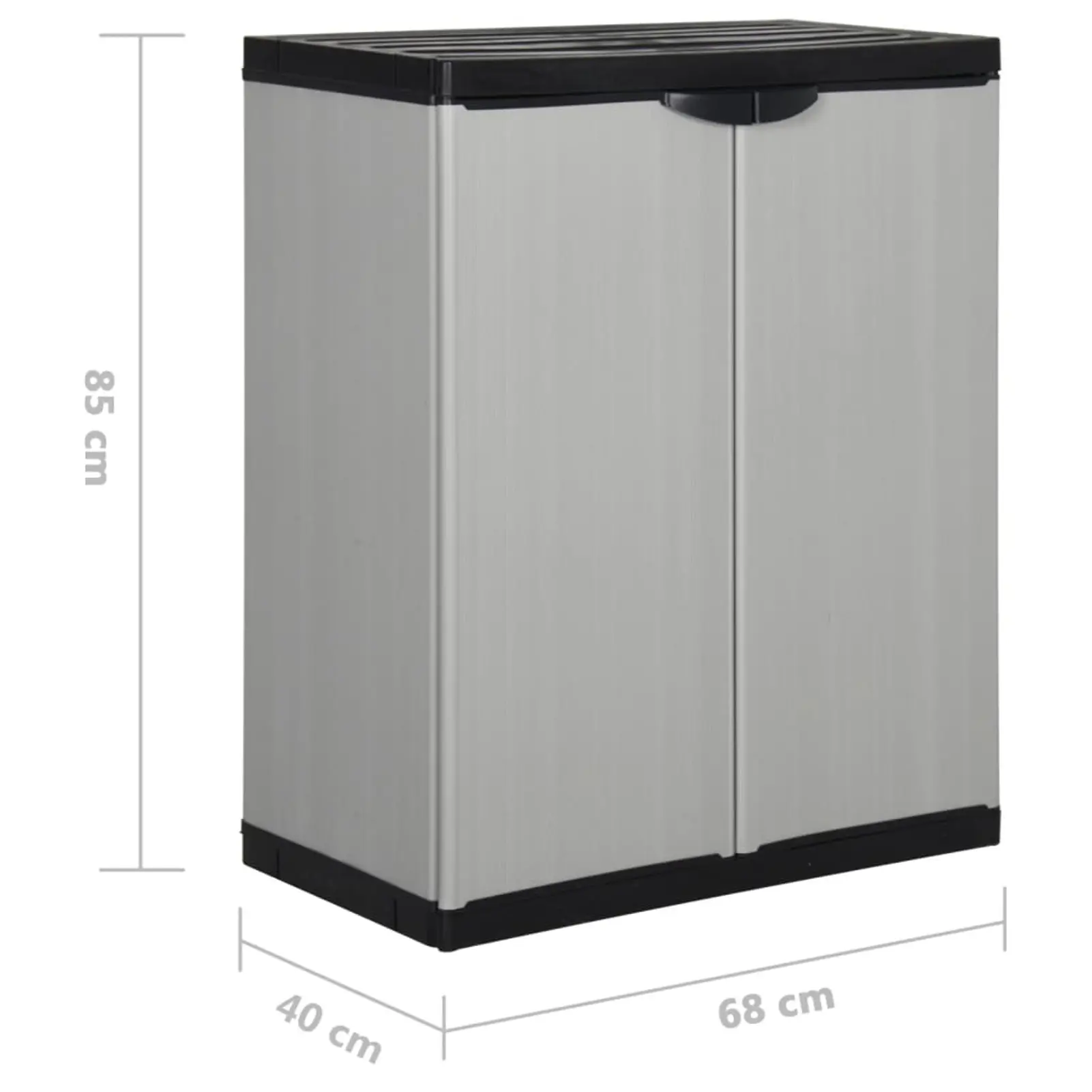 Patio Garden Storage Cabinet Outdoor w/ 2 Doors and 1 Shelf Cabinet Organizers and Storage Garden Tools Accessories 68x40x85 cm