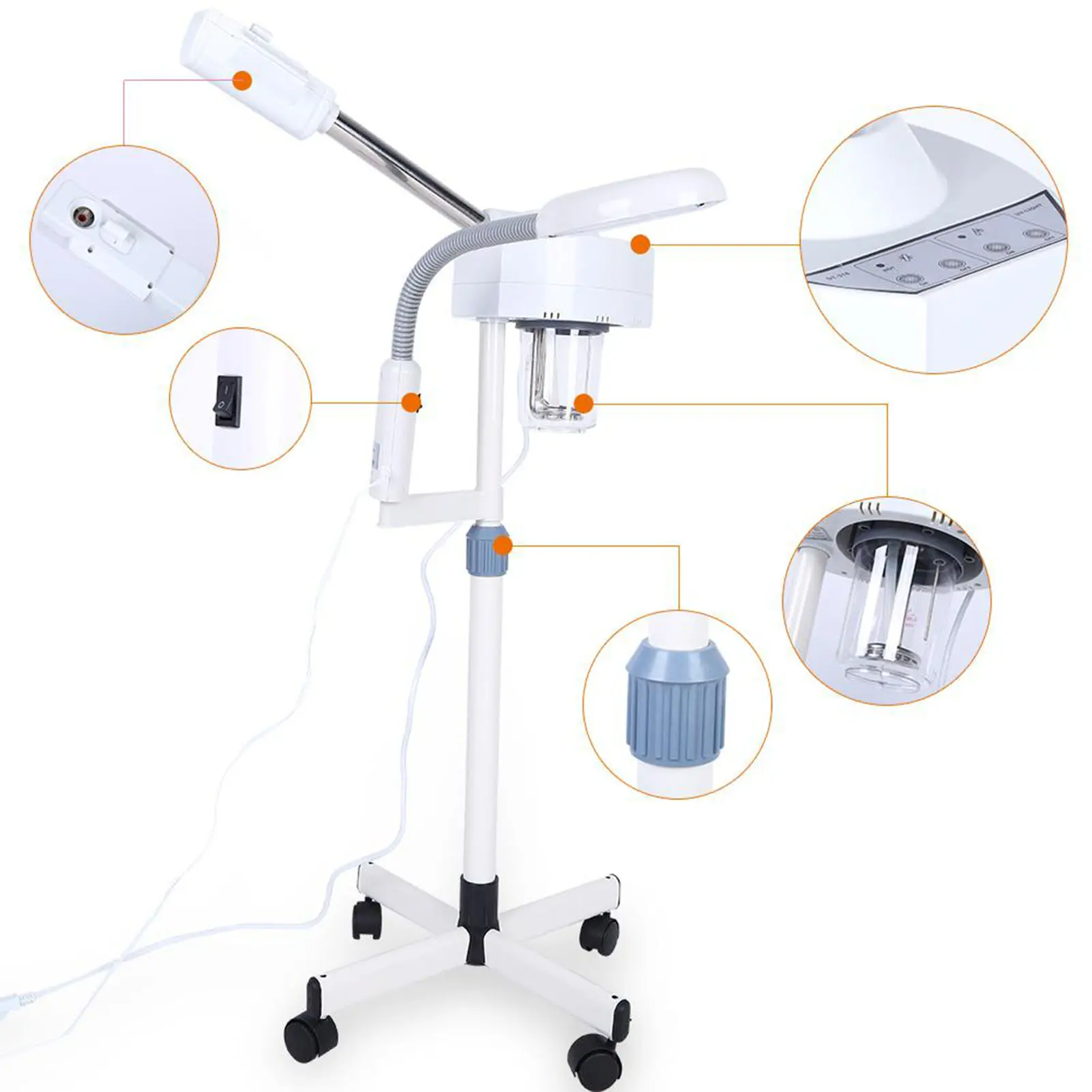 Magnifying Floor Lamp Facial  LED 5X Magnifying Floor Lamp Machine Spa Professional Humidifier Spa Humidifier with Wheels