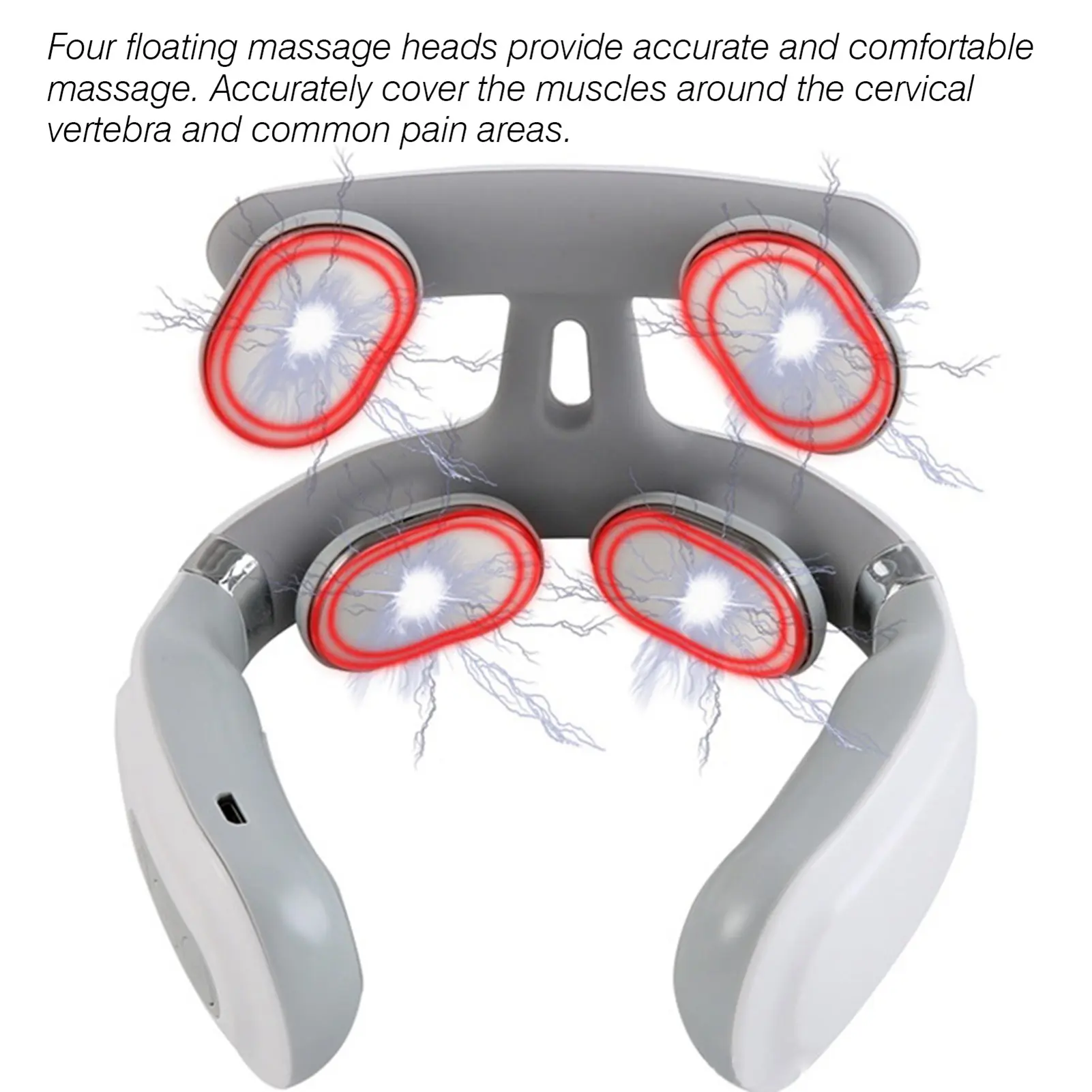 Cervical Massager 16 Modes USB Smart Pulse Heating 4 Head Neck Massager for Neck Tension Relax Muscles Neck Shoulder Pain Relief