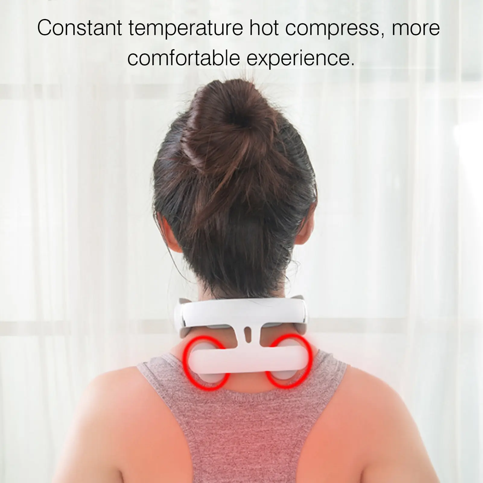 Cervical Massager 16 Modes USB Smart Pulse Heating 4 Head Neck Massager for Neck Tension Relax Muscles Neck Shoulder Pain Relief