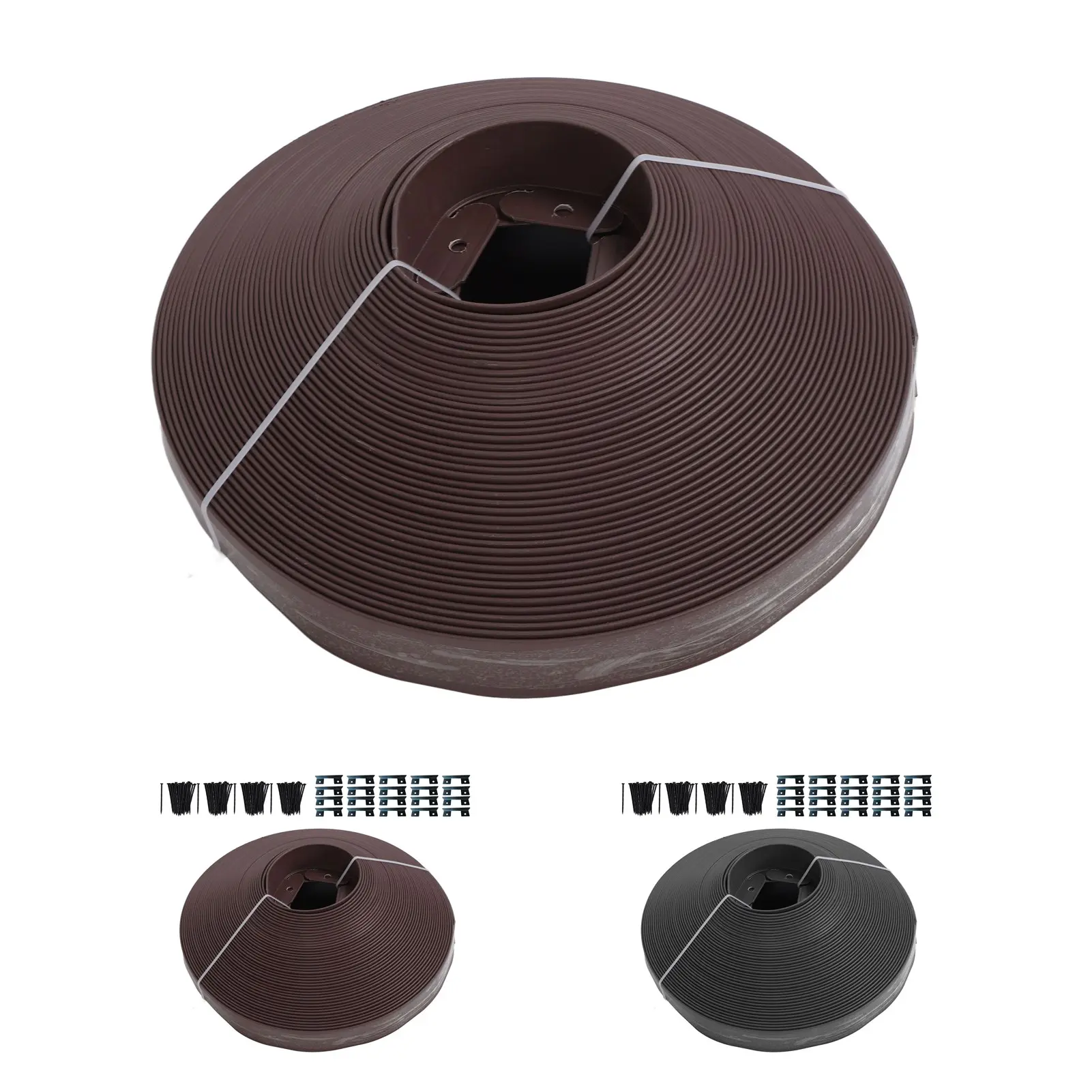 Garden Landscape Edging Border Lawn Edging Landscape Edging Kit PE 40m Garden Border with Spikes for Lawn Flower Bed Grass Yard