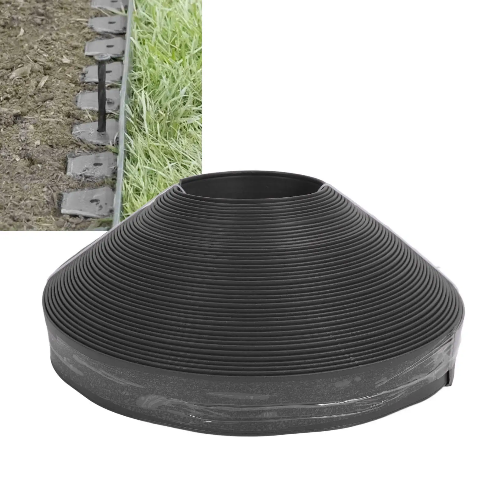 Garden Landscape Edging Border Lawn Edging Landscape Edging Kit PE 40m Garden Border with Spikes for Lawn Flower Bed Grass Yard