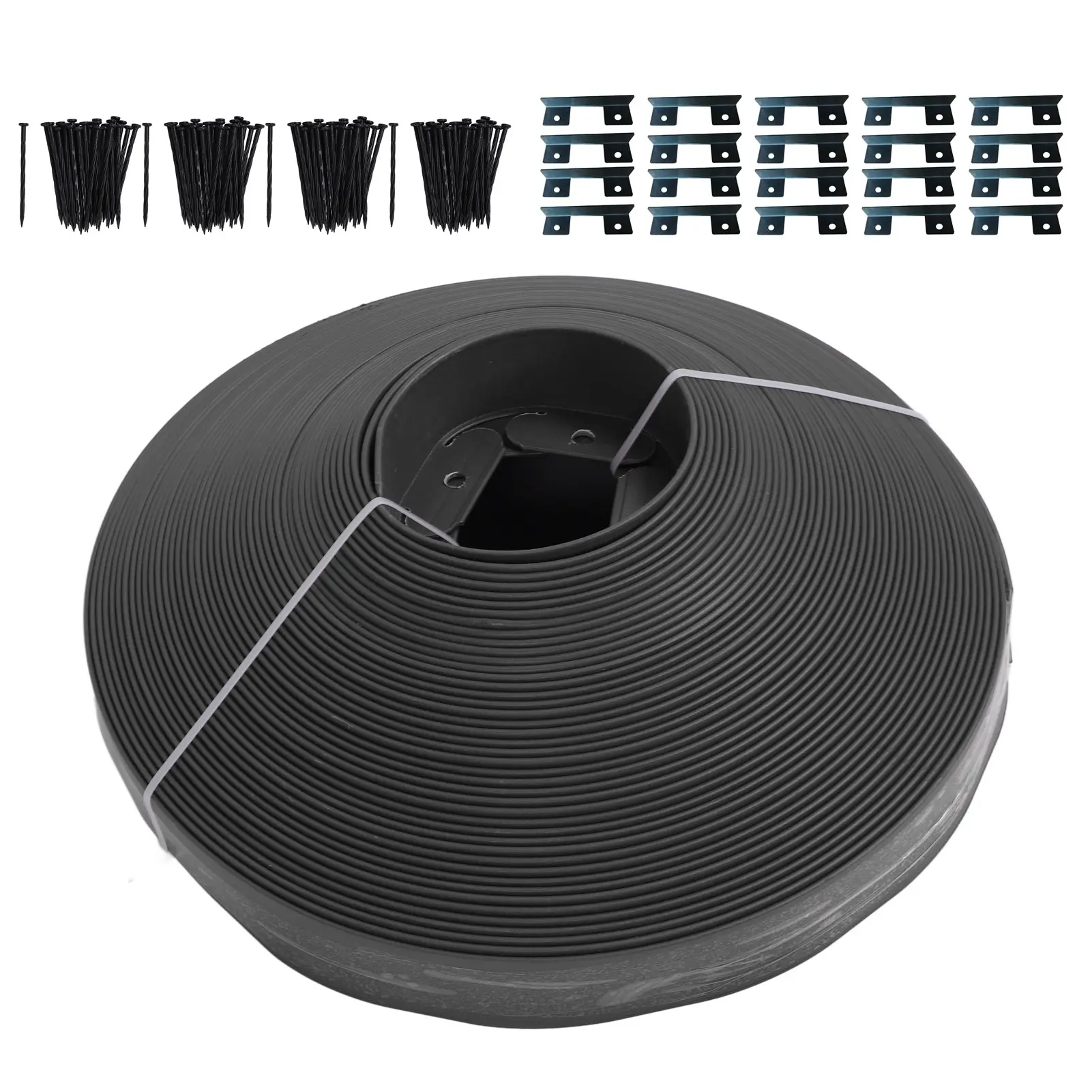 Garden Landscape Edging Border Lawn Edging Landscape Edging Kit PE 40m Garden Border with Spikes for Lawn Flower Bed Grass Yard
