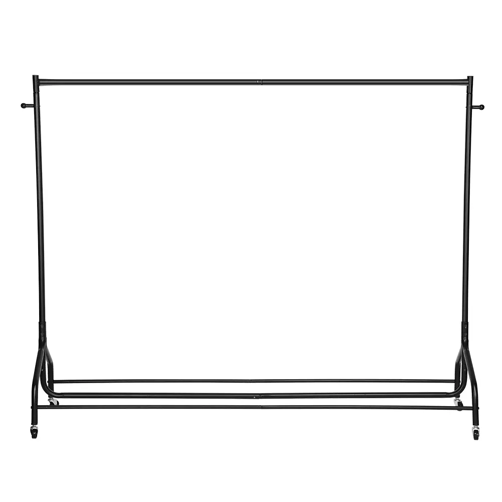 Simple Floor Hanger Two Sections 1.8m 6FT Black Hanger floor hanger Metal Hanger Drying rack Simple hanger Floor‑standing drying