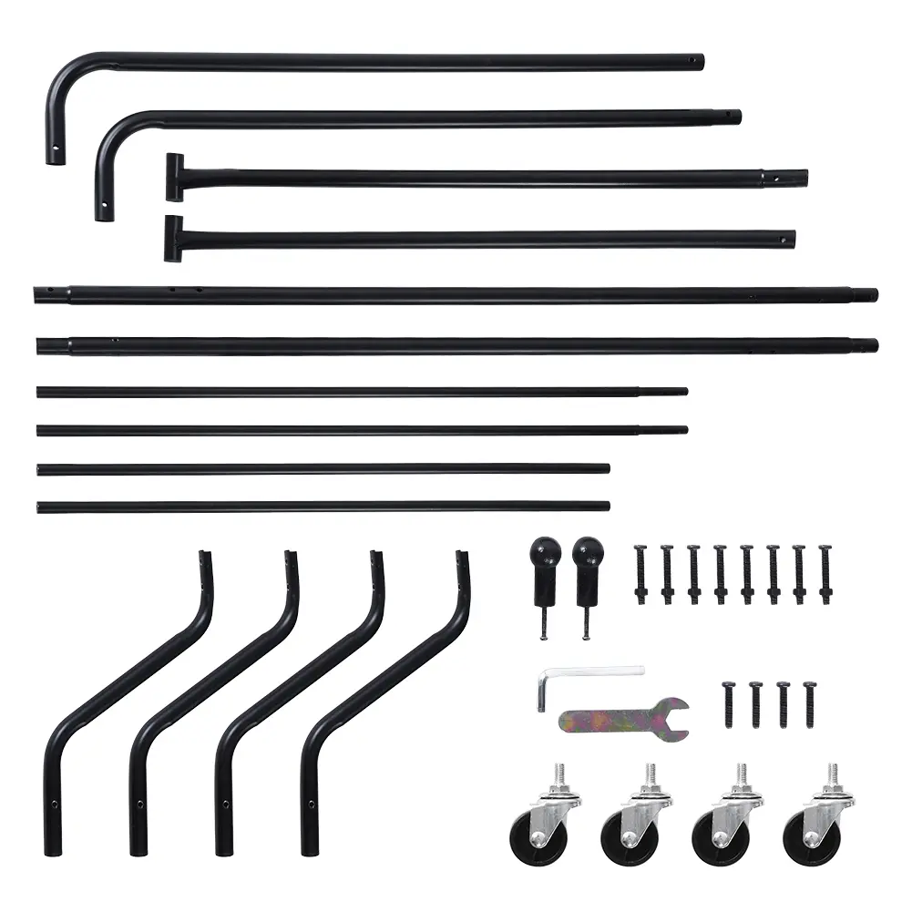 Simple Floor Hanger Two Sections 1.8m 6FT Black Hanger floor hanger Metal Hanger Drying rack Simple hanger Floor‑standing drying
