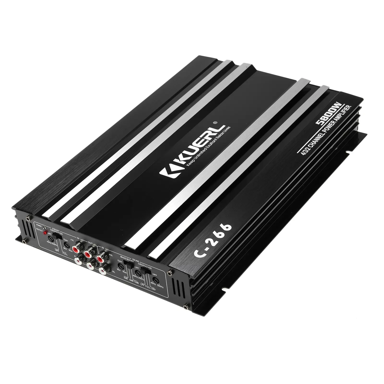4-Channel Car Audio Amplifier 5800W High-Power Amp 12.0V Ultra-Thin Four-Way Power Amplifier Class A/B