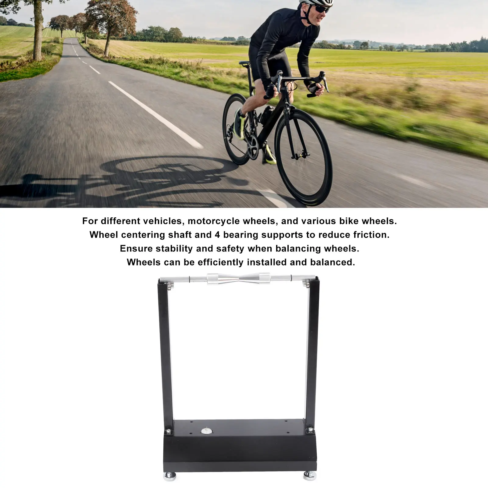 Wheel Balancer Motorcycle Rim Tire Balancing Spin Bike Wheel Static Truing Stand for Maintenance Wheel Balancer Bike Rim Balanci