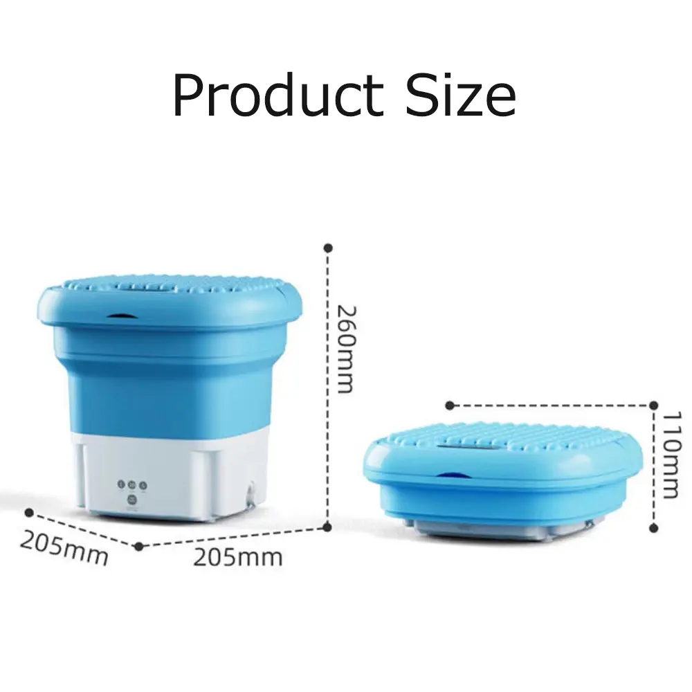 Washing Machine Small Household Folding Portable Automatic Ultrasonic Forward and Reverse Pulsator Elution Dual Purpose Imitatio