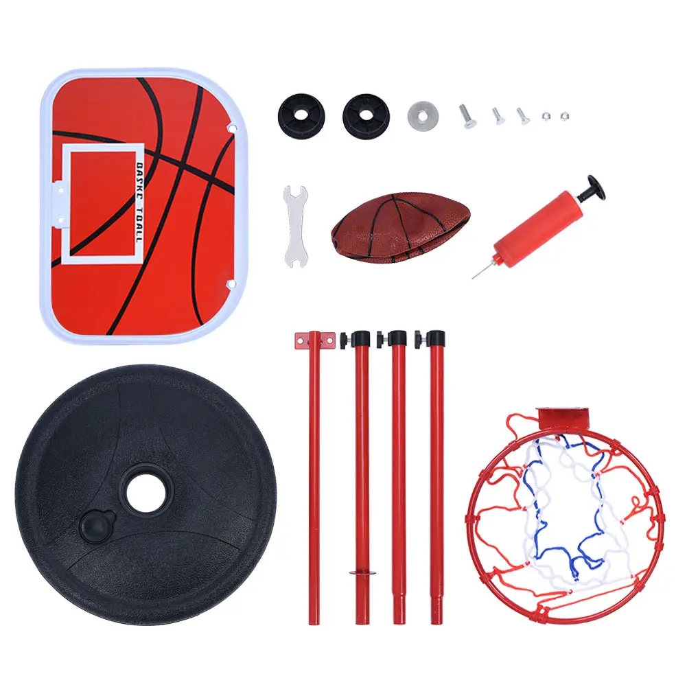 Adjustable Basketball System Height Adjustable Basketball Stand System Hoop Backboard Net Kit for Children Basketball Hoop Board