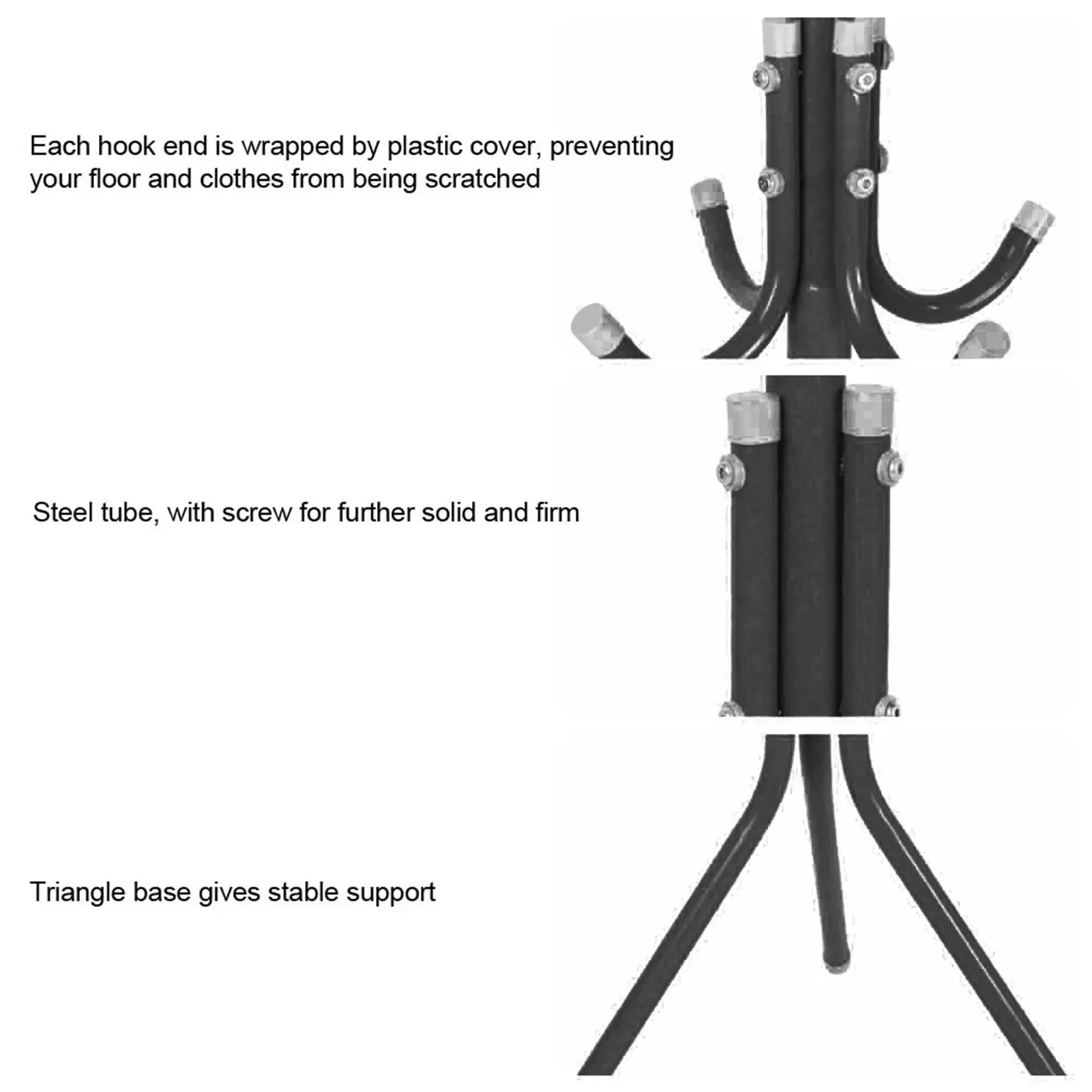Coat Hat Tree Clothes Stand Hanger Multi Hook Metal Coat Hat Rack Tree Stand Clothes Bag Hanger Organizer for Home Bedroom
