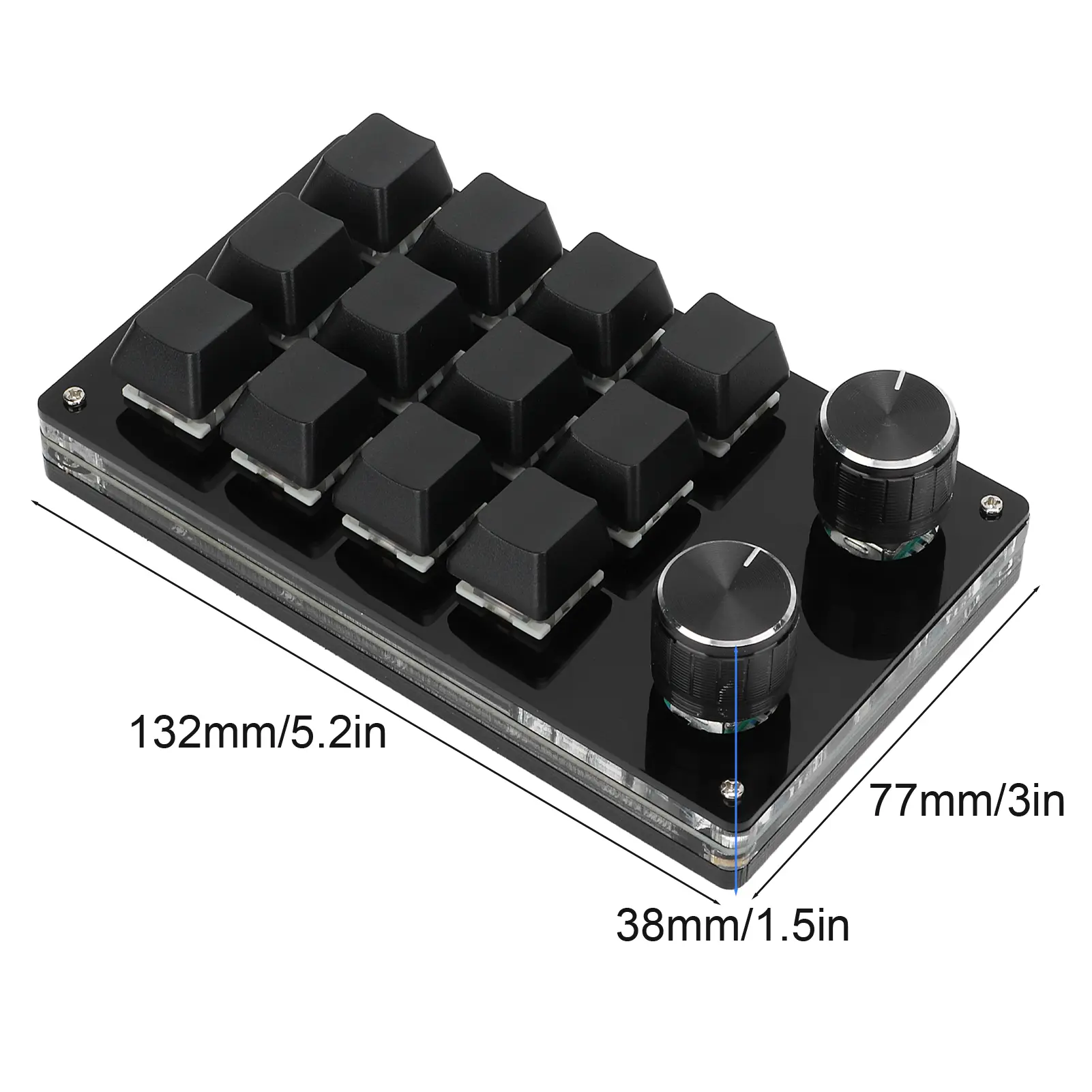 Mechanical Gaming Keypad One Handed Macro Mechanical Keyboard 12 Key Multifunction  Programmable Keypad for Office Gaming