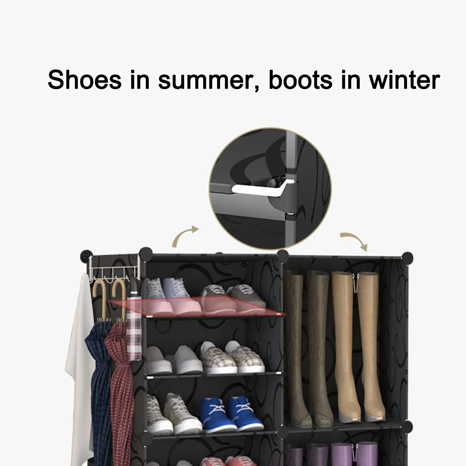 Tall Shoe Rack Modern Vertical Shoe Rack Organizer Multi Layer Strong Load Bearing Easy To Assemble Multifunction for Entryway