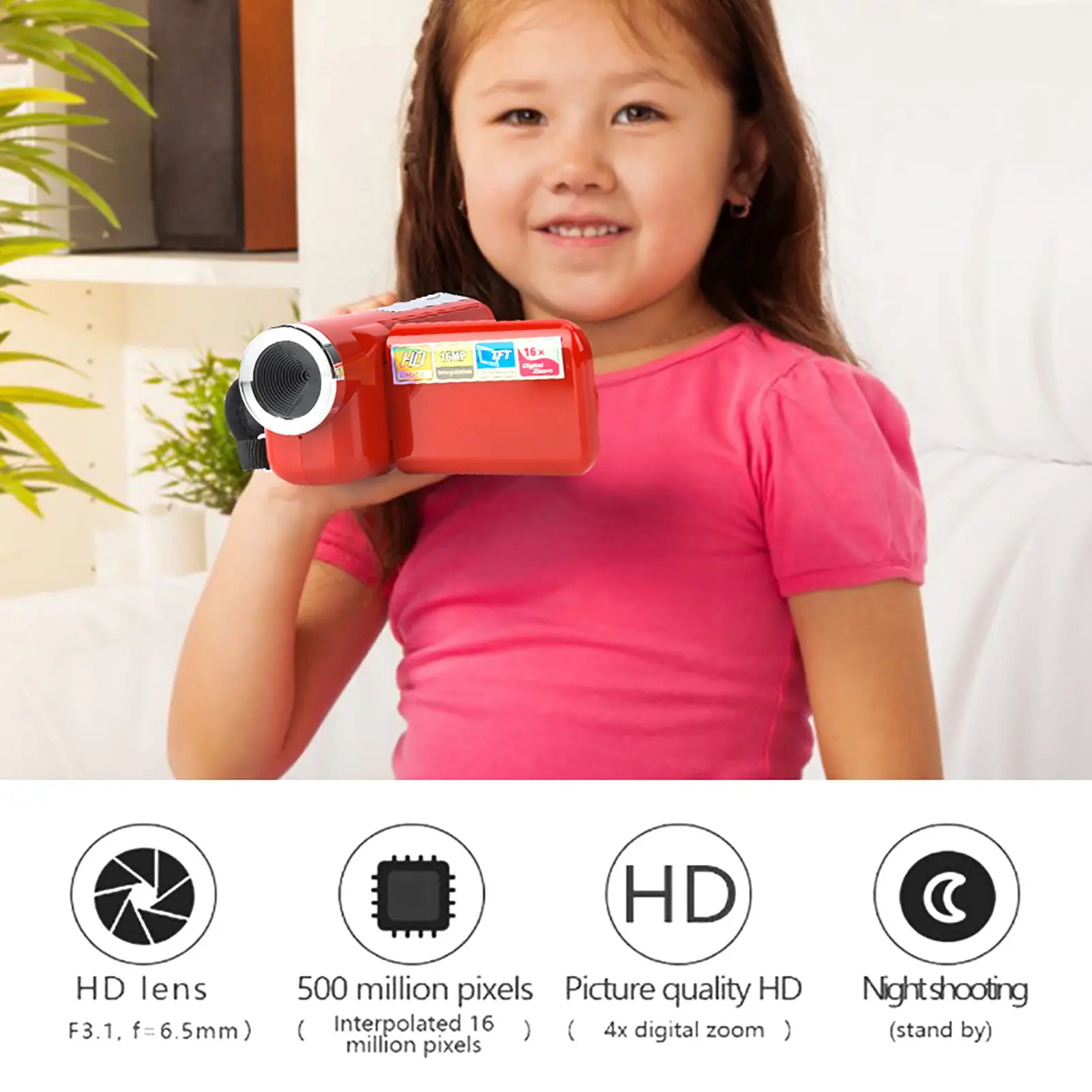 Digital Camcorder  Video Camera Camcorder  Portable Children Kids HD Digital Video Camera Camcorder with  LCD Sceen