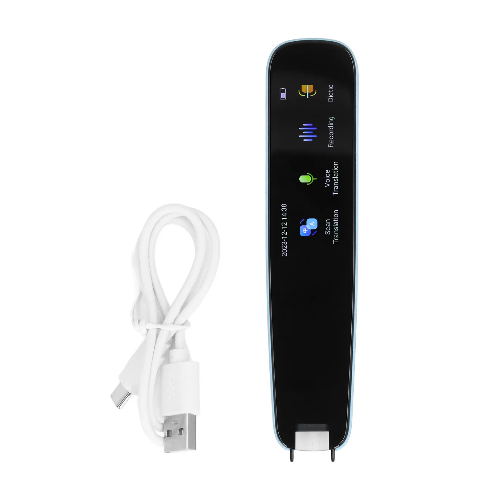 Translation Scanning Pen Button and Touch  Support 12 Languages Type C Charging Translation Pen Scanner for Travelers