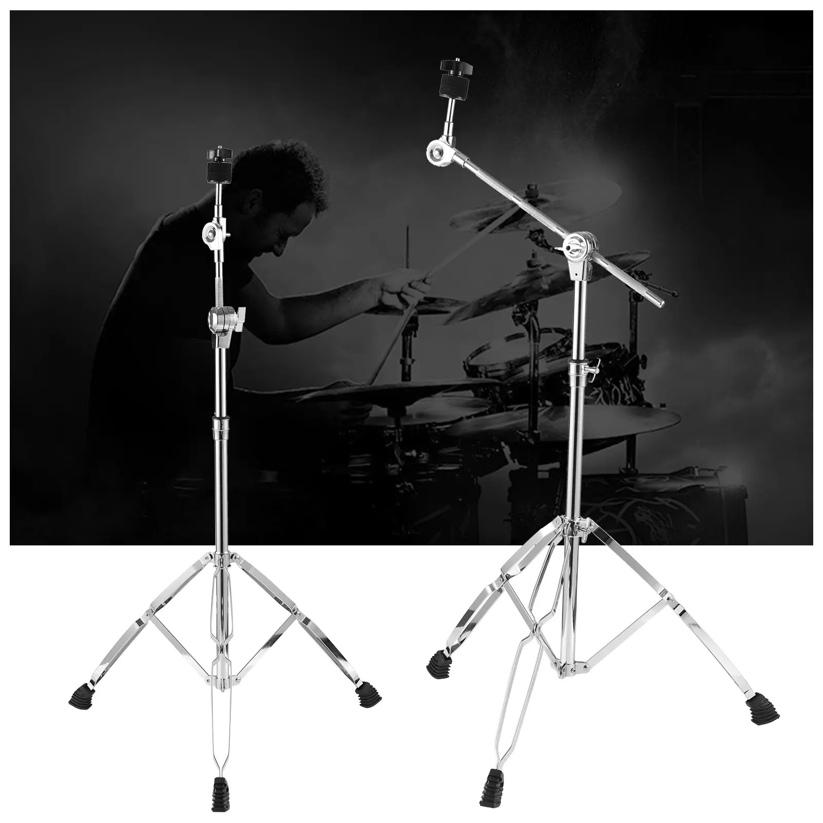 Cymbal Boom Stand Cymbal Stand Straight Boom Cymbal Stand Double Braced Legs Height Angle Adjustable Cymbal Support Rack