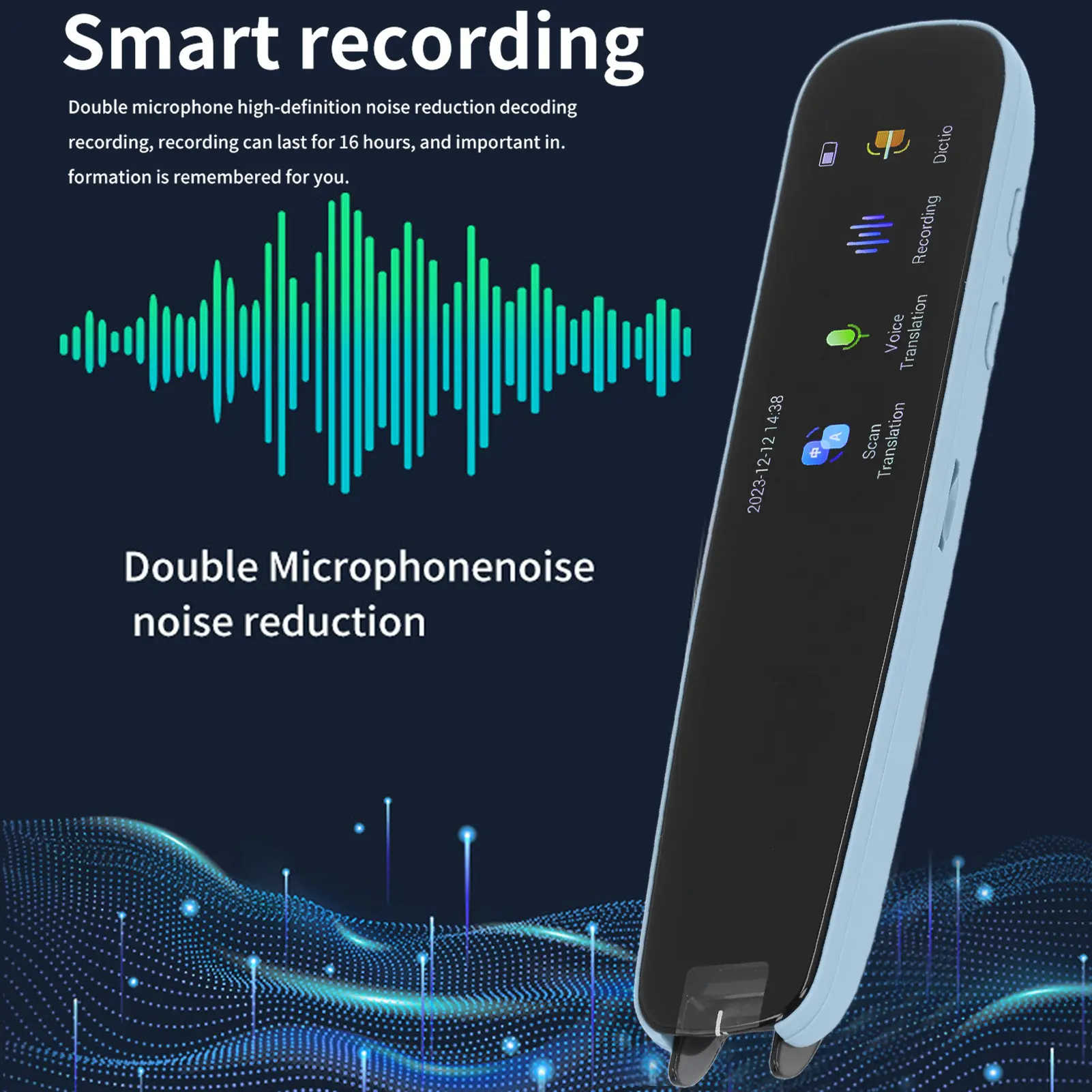 Translation Scanning Pen Button and Touch  Support 12 Languages Type C Charging Translation Pen Scanner for Travelers