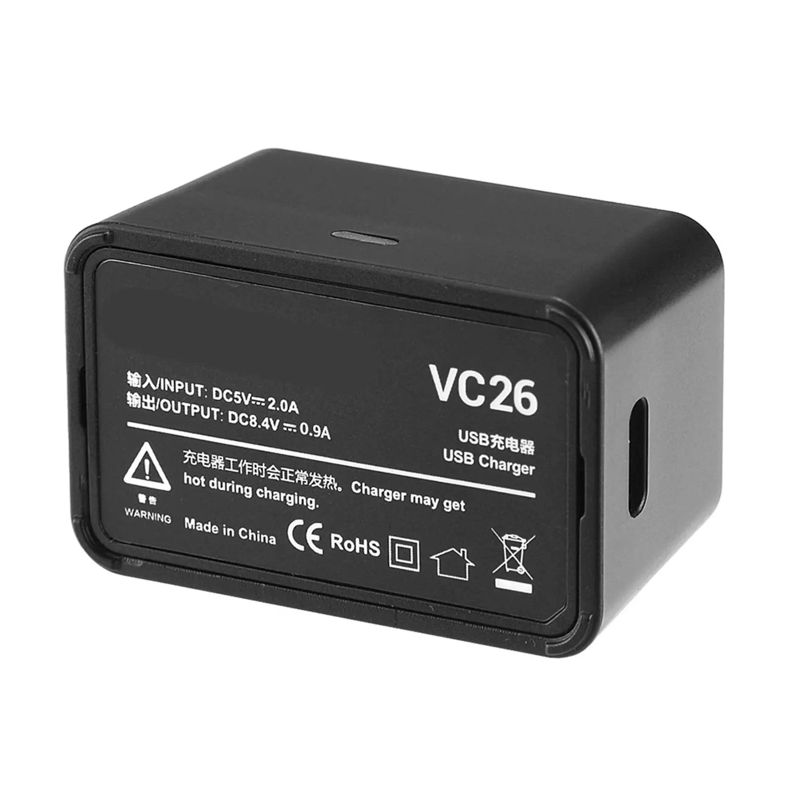 Godox VC26 USB Battery Charger DC 5V Input DC 8.4V Output for Charging Godox V1S V1C V1N V1F V1O V1P Round Head Flash Battery