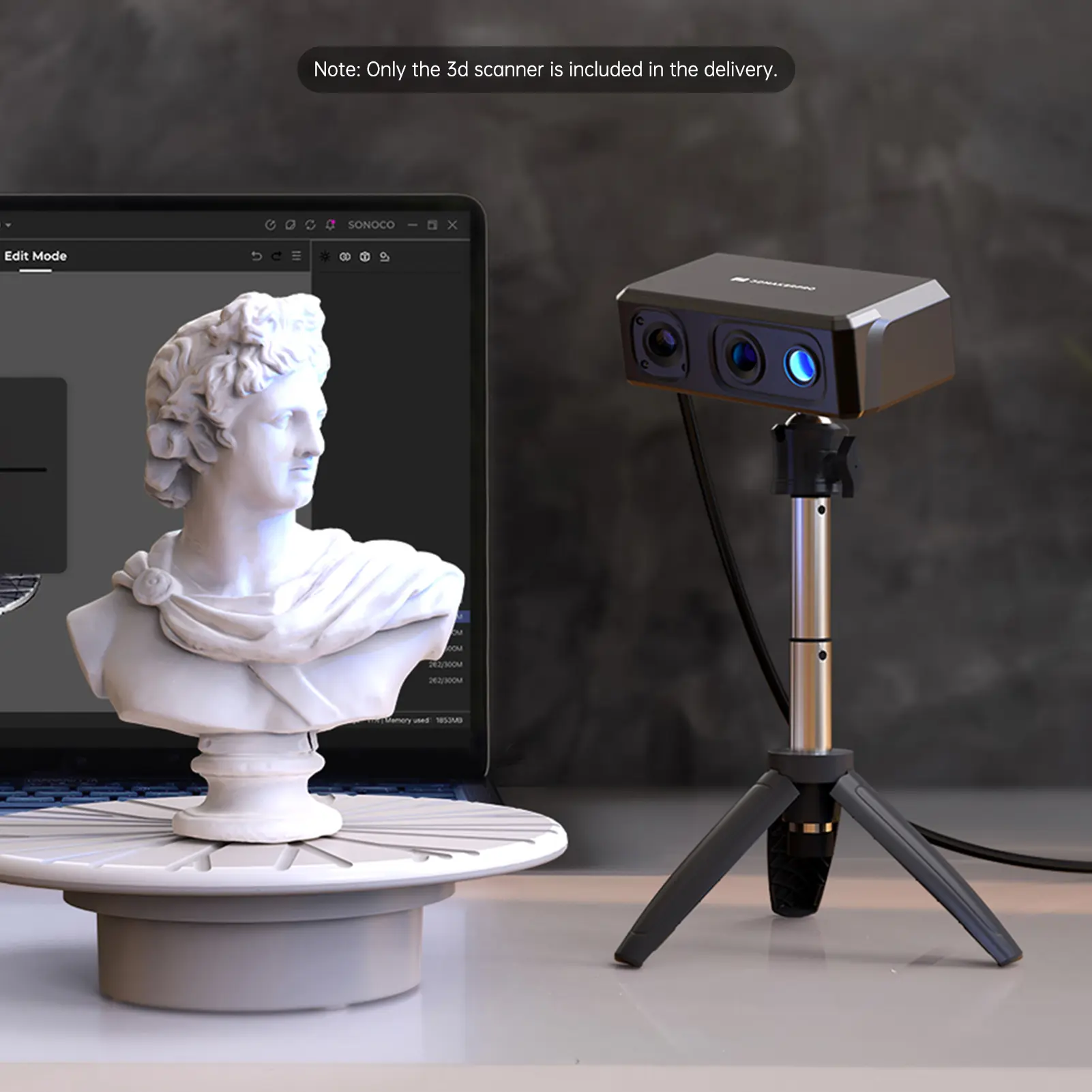 3DMakerpro Seal Lite 3D Scanner for 3D Printer with 0.02mm Accuracy Detailed Precision 10FPS Scanning Speed Anti-Shake Without M