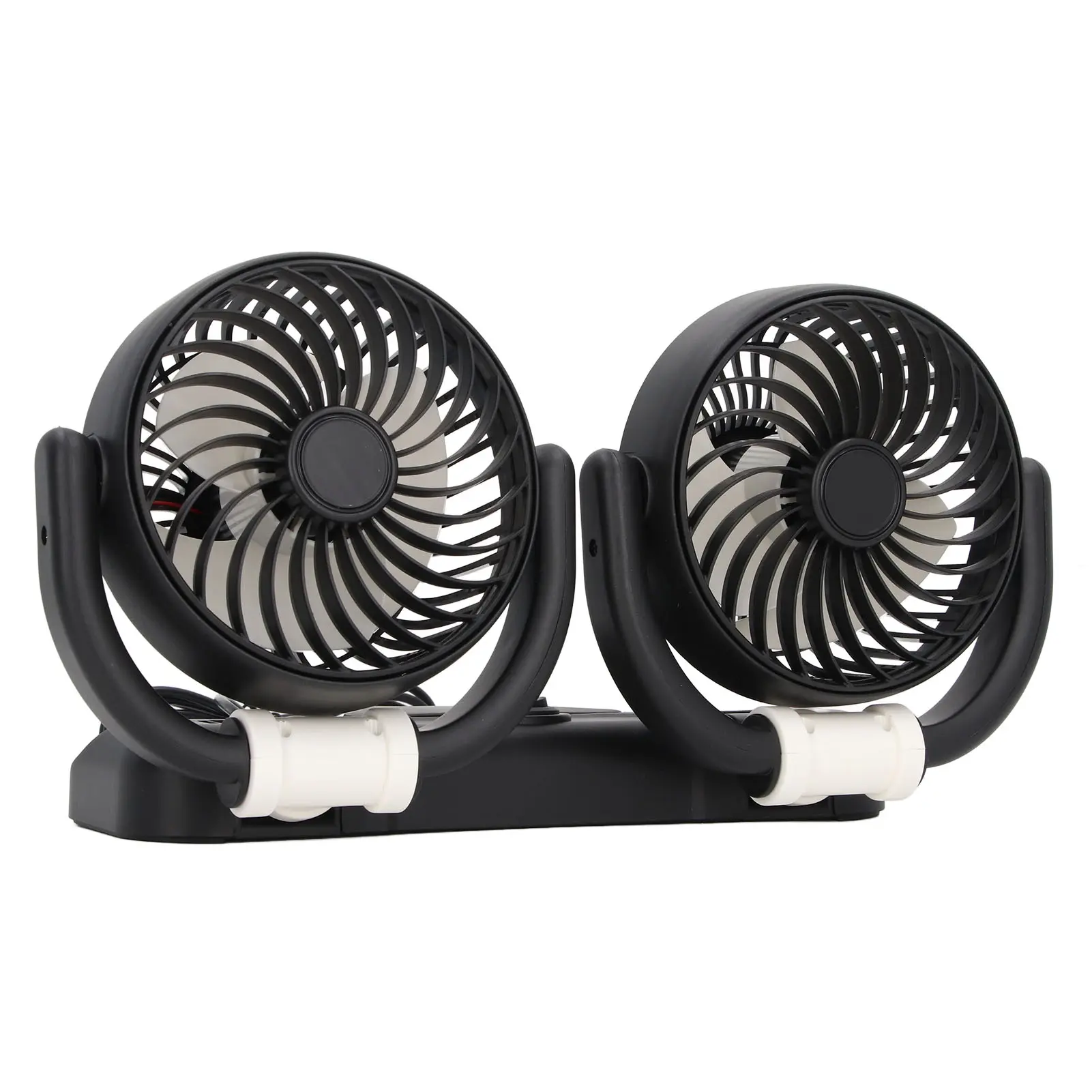 Foldable Dual Head Fan Silent Cooling 2 Speeds 360 Degree Rotation DC5V USB Vehicle Fan for Car Dashboard Foldable Dual Head Fan