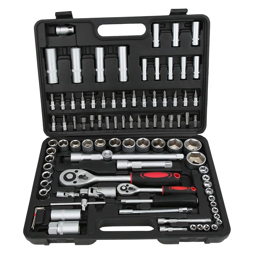 Wrench Socket Screwdriver Tool Set Kit Mechanics 1/2 1/4in with Case Screwdriver Tool Set Mechanics Wrench Set