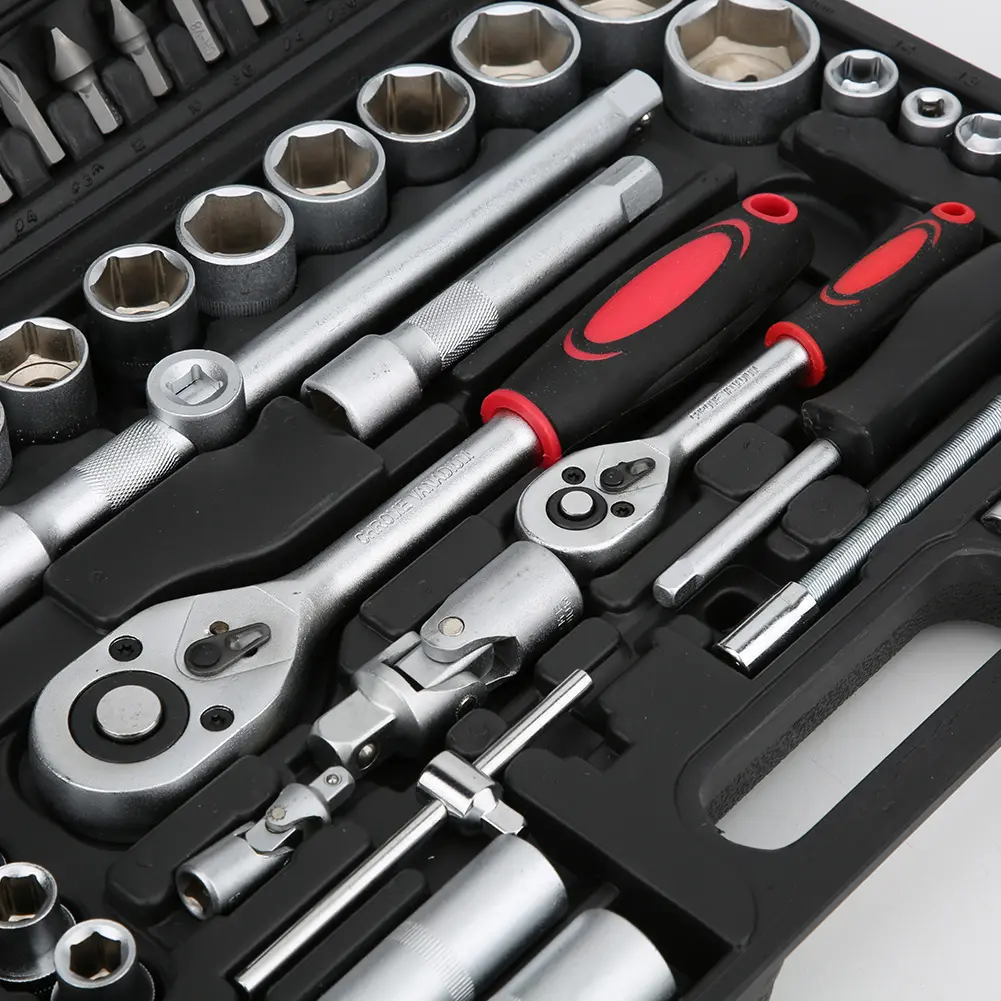 Wrench Socket Screwdriver Tool Set Kit Mechanics 1/2 1/4in with Case Screwdriver Tool Set Mechanics Wrench Set