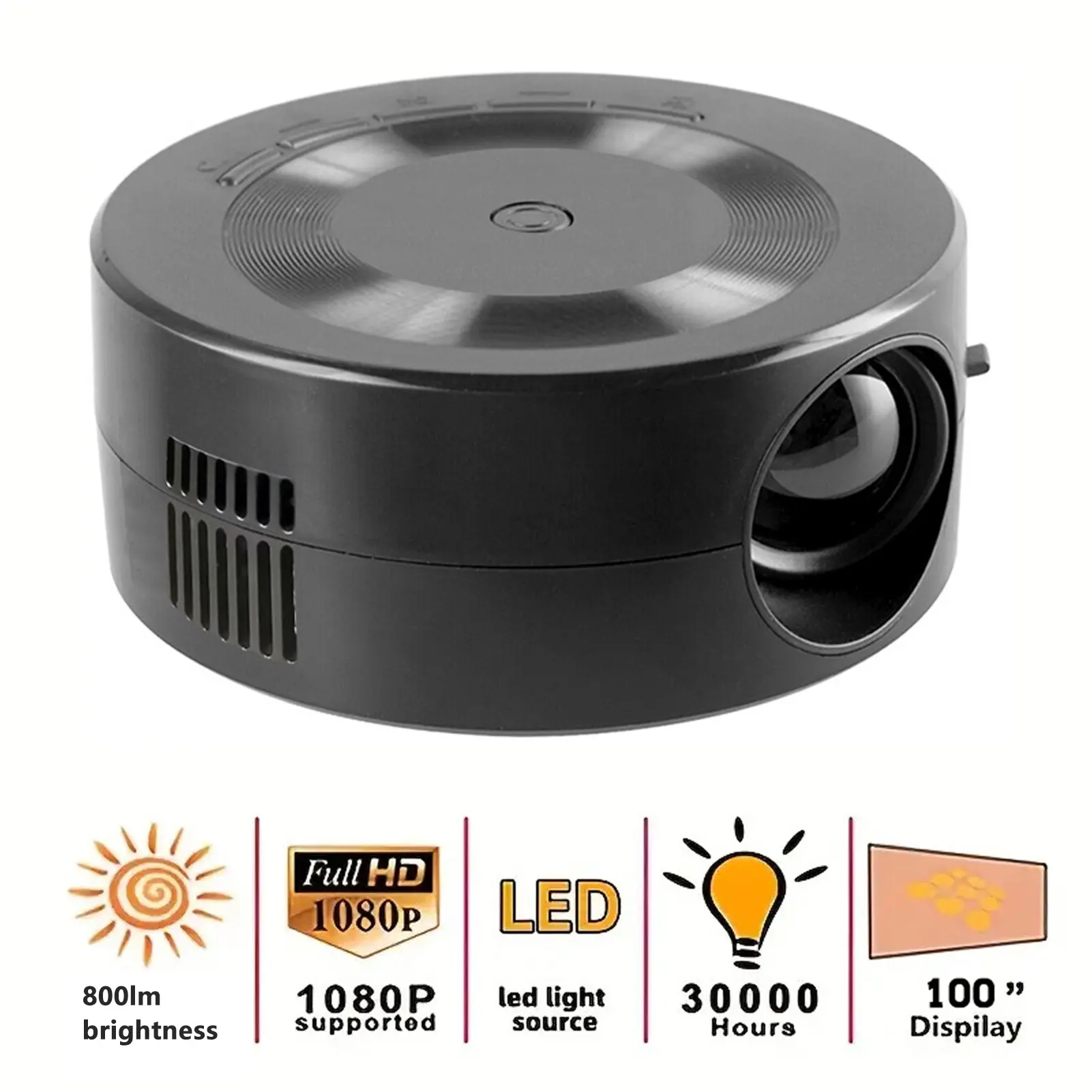 Projector Same Screen Function Small Home Projector Built in Speaker 1080p Eye  Portable for Android for Phone