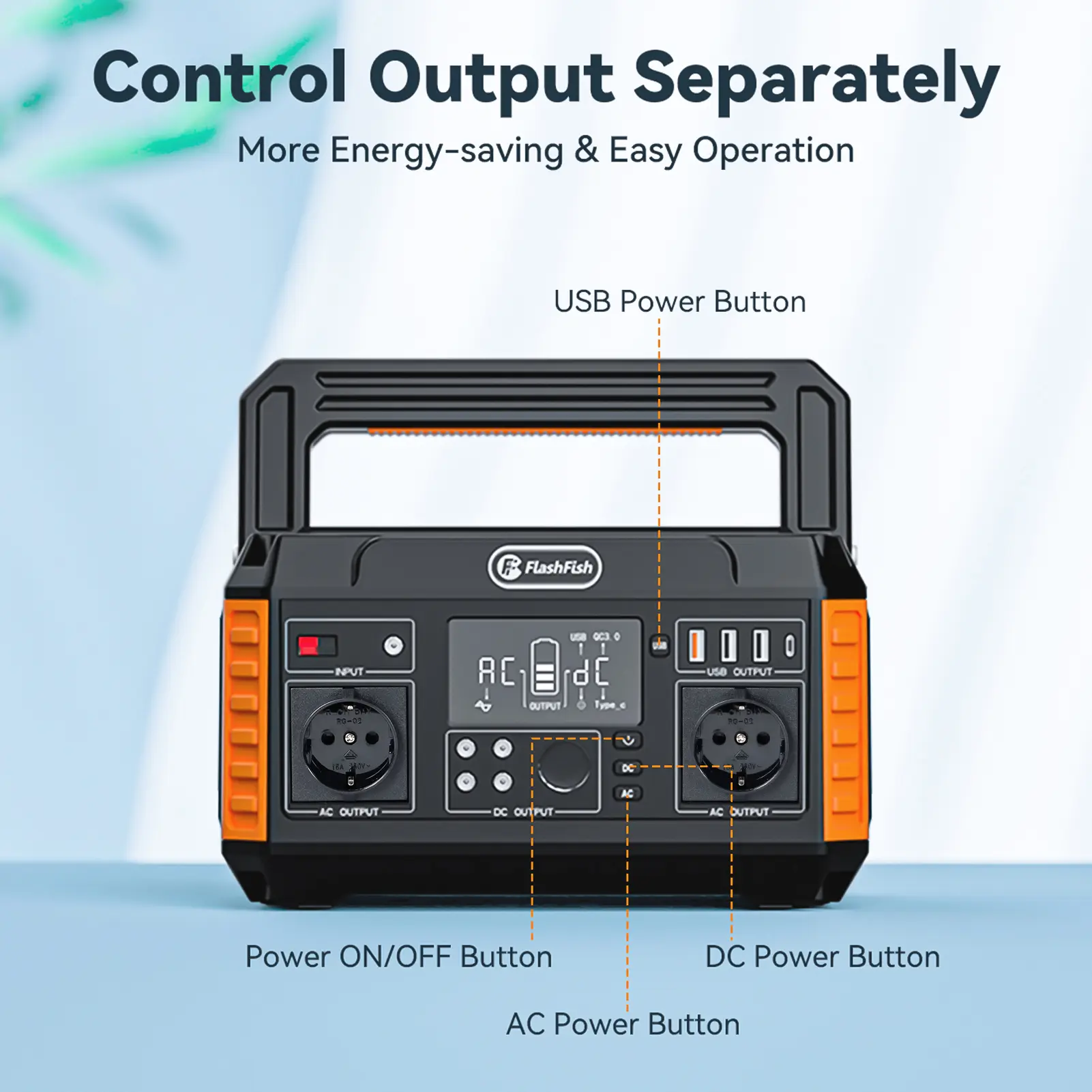 Flashfish P60 Portable Power Station 140400mAh/520Wh Solar Generator 600W CPAP Battery Power Station With 3 Charging Modes for H