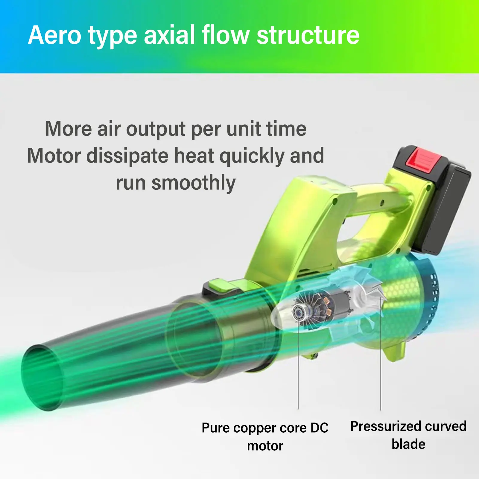 Cordless Blower Cordless Leaf Blower Cordless Blower Axial Leaf Snow Industrial Lithium Rechargeable High Power Garden Supplies