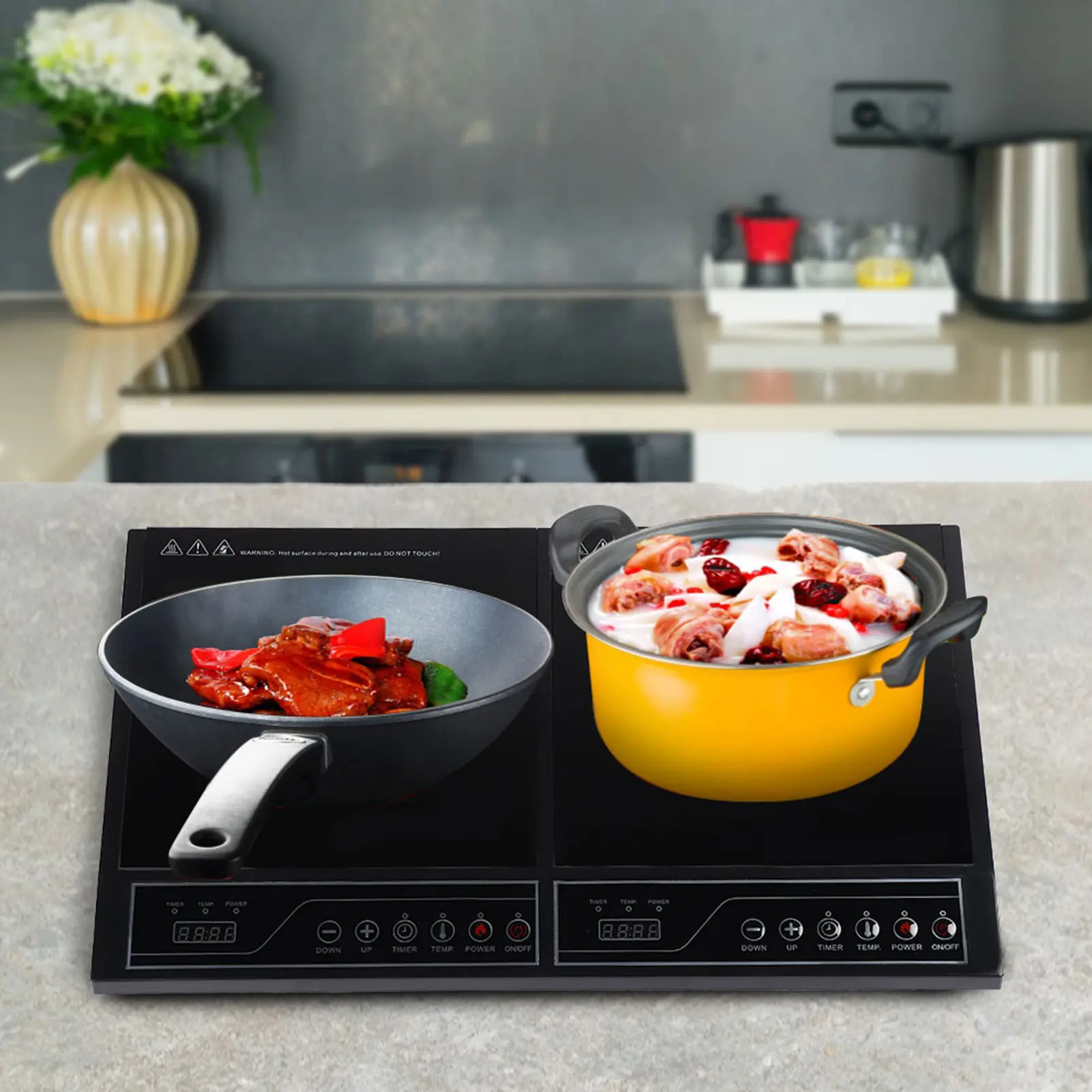 /2000W Home Kitchen Electric Double Induction Cooktop Touchpad Induction Cooker Electric  Electric Cooker Induction