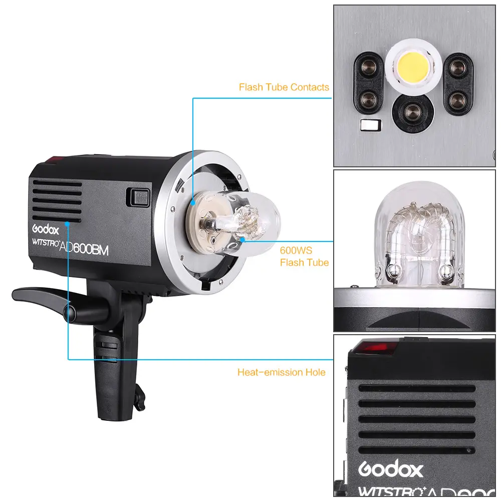 Godox WITSTRO AD600BM 600WS GN87 HSS 1/8000s Outdoor Flash Strobe 2.4G Wireless X System with 9000mAh Li-ion Battery