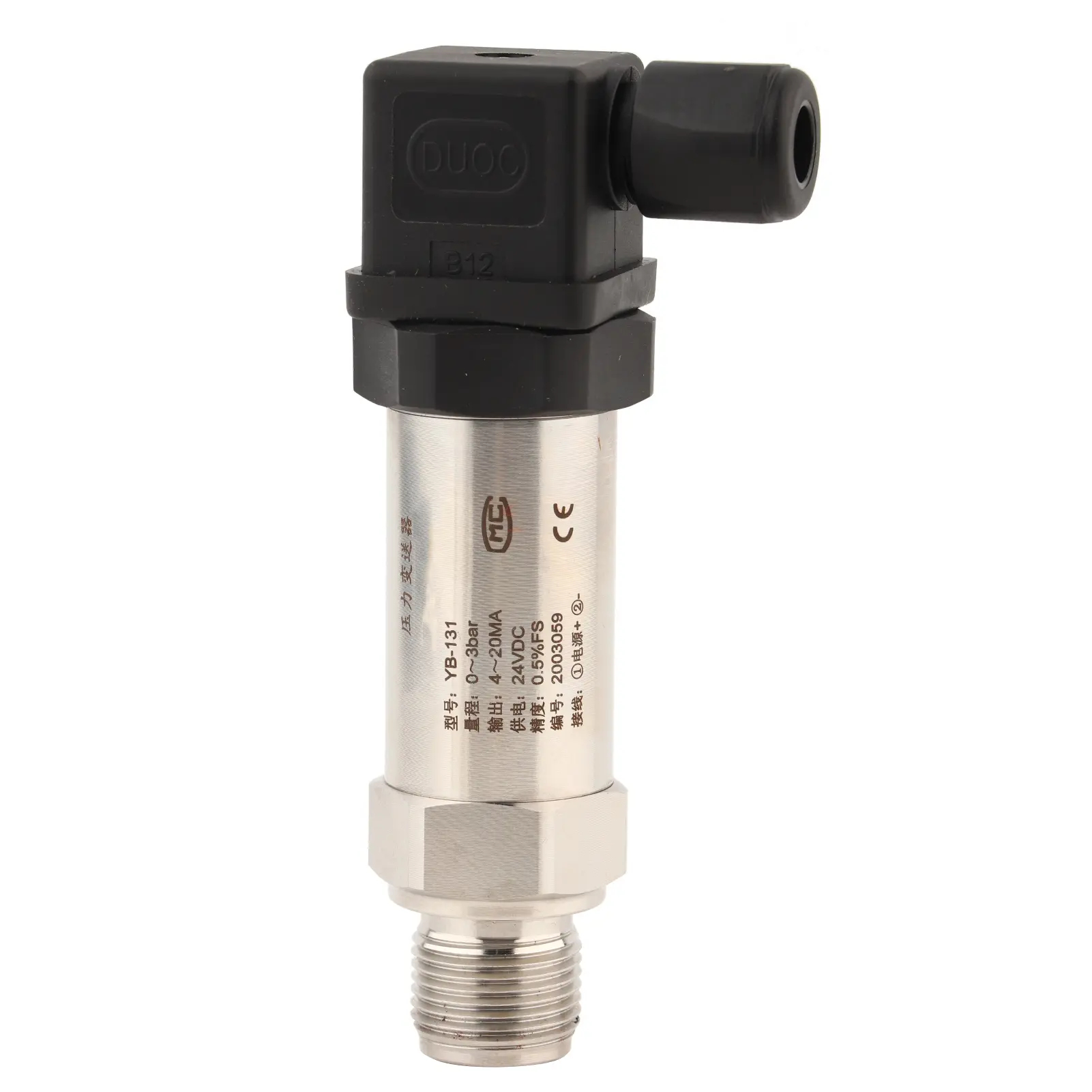 24VDC 0-3bar Silicon Pressure Transmitter Transducer 4-20mA Output For Water Gas Oil Pressure Transducer Pressure Transmitter