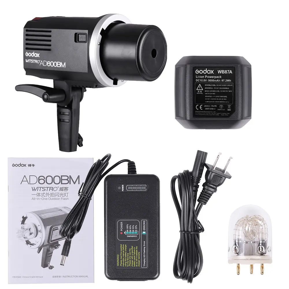 Godox WITSTRO AD600BM 600WS GN87 HSS 1/8000s Outdoor Flash Strobe 2.4G Wireless X System with 9000mAh Li-ion Battery