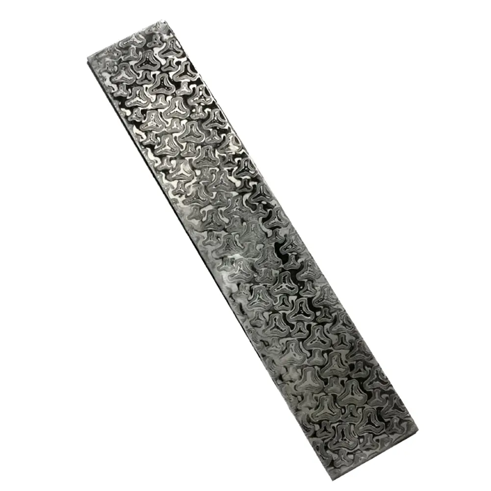 Damascus Steel Billet Patterned Steel Cutter Making Bar Embryo Forging Materials Quenched Smoothed for Home Cutter DIY Multipurp