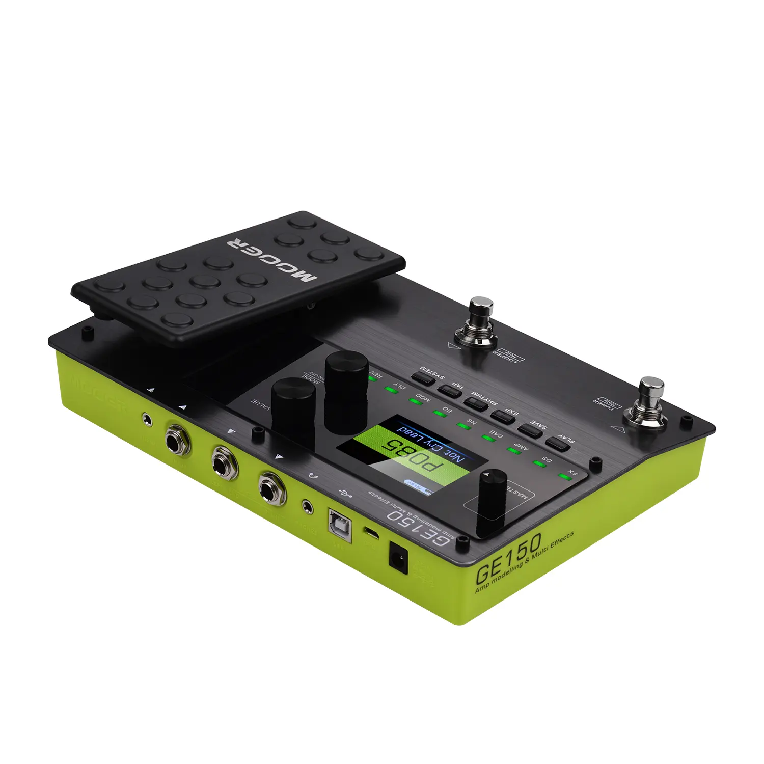 MOOER GE150 Amp Modelling & Multi Effects Pedal 55 Amplifier Models 151 Effects 80s Looper 40 Drum Rhythms 10 Metronome Tap Temp