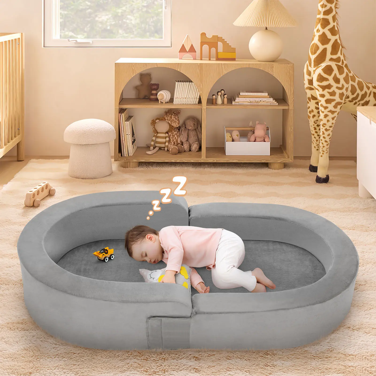 Portable Toddler Bed Sofa Bed Comfortable mattress for children, safe bed